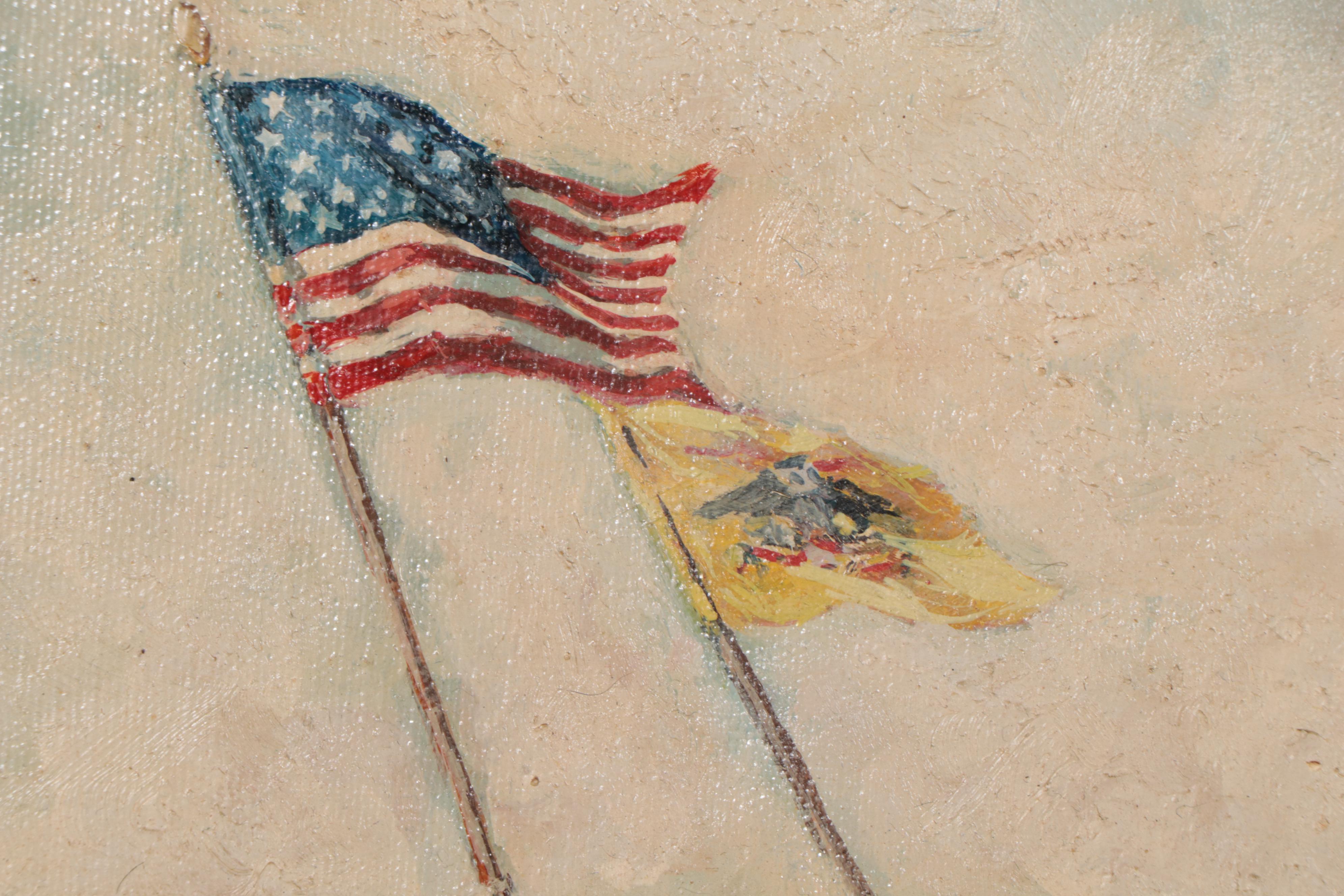 American Western Style Cavalry Oil Painting