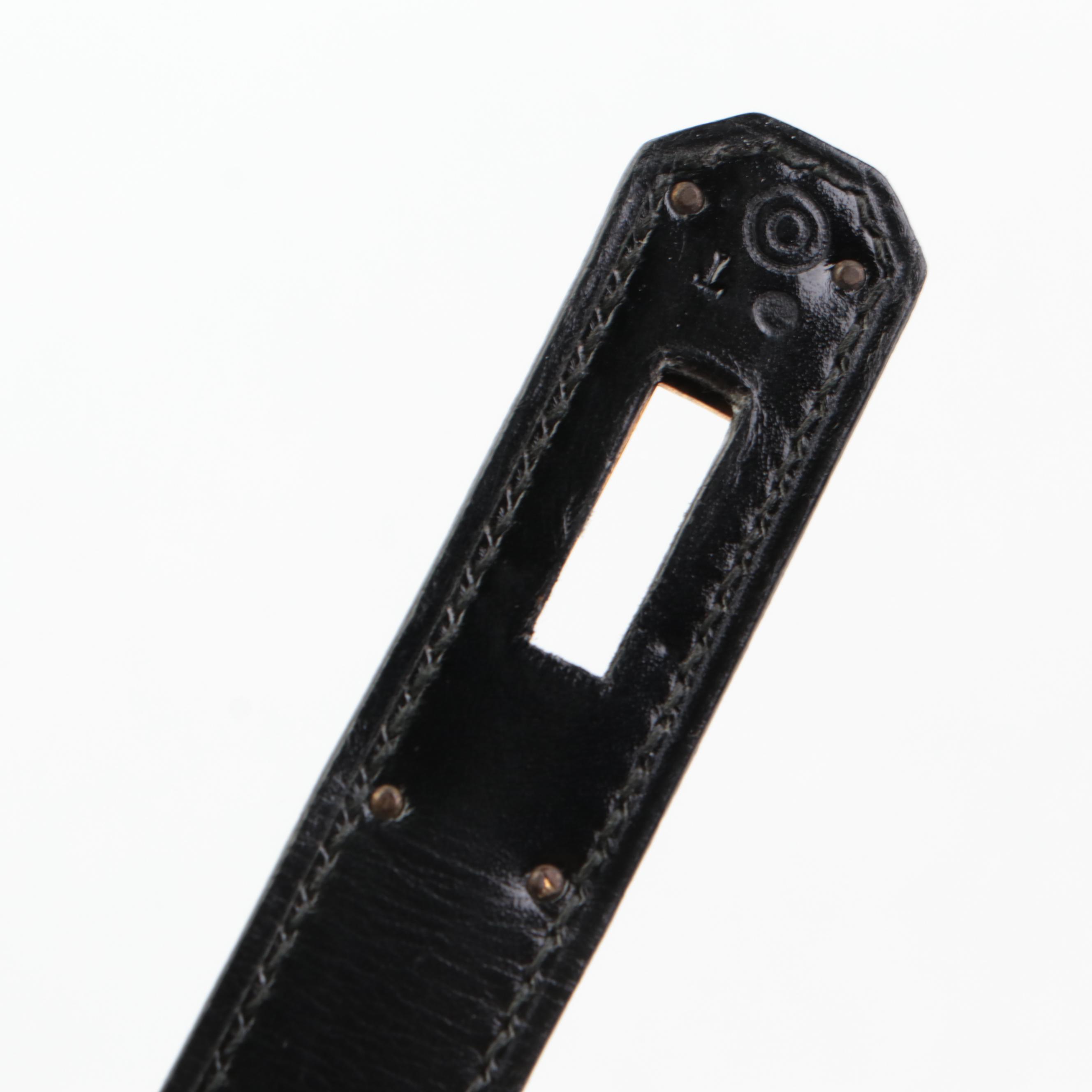 Hermès Kelly Sellier 32 Satchel in Black Box Calfskin Leather, 1980s