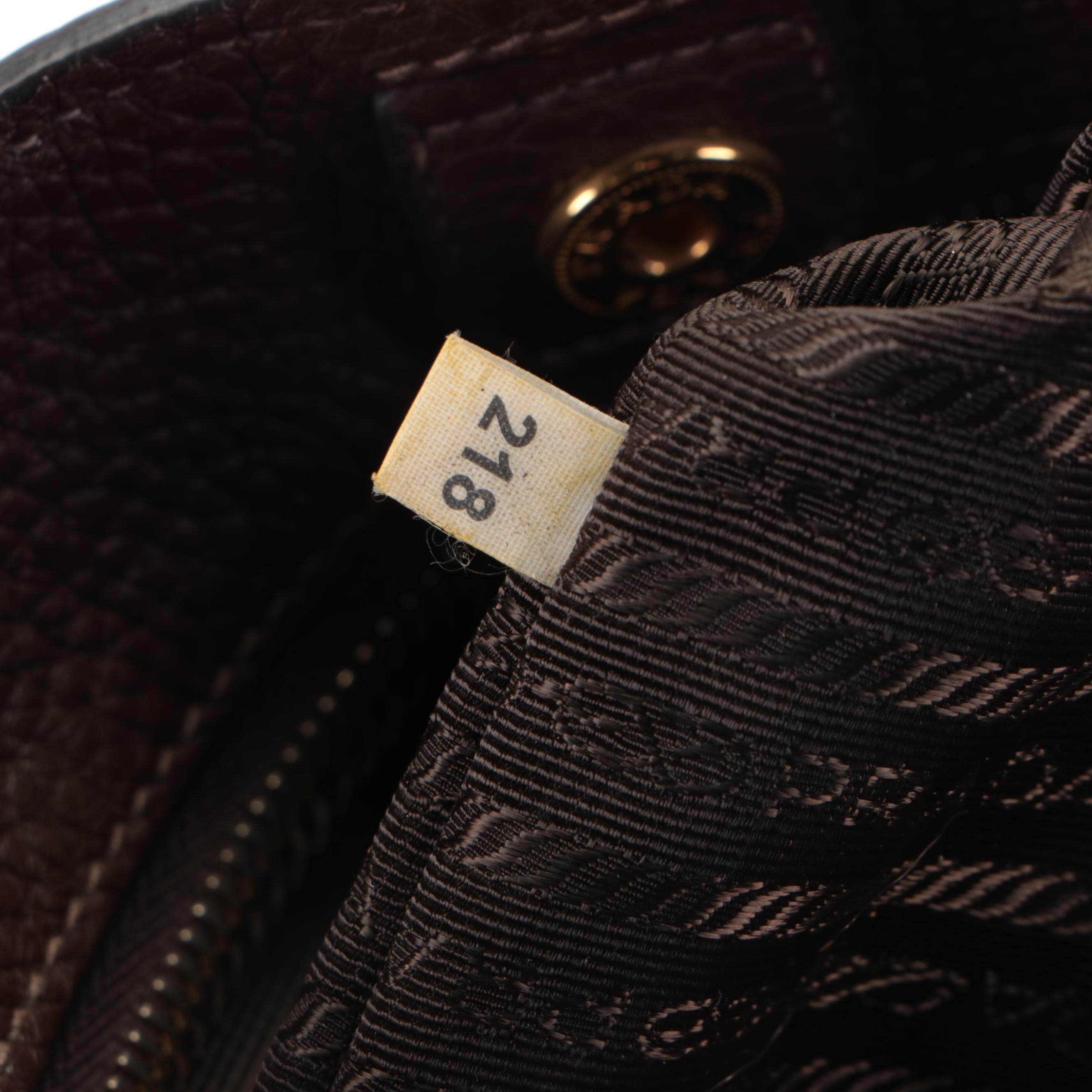 Prada Caffe Vitello Daino Leather Shoulder Bag