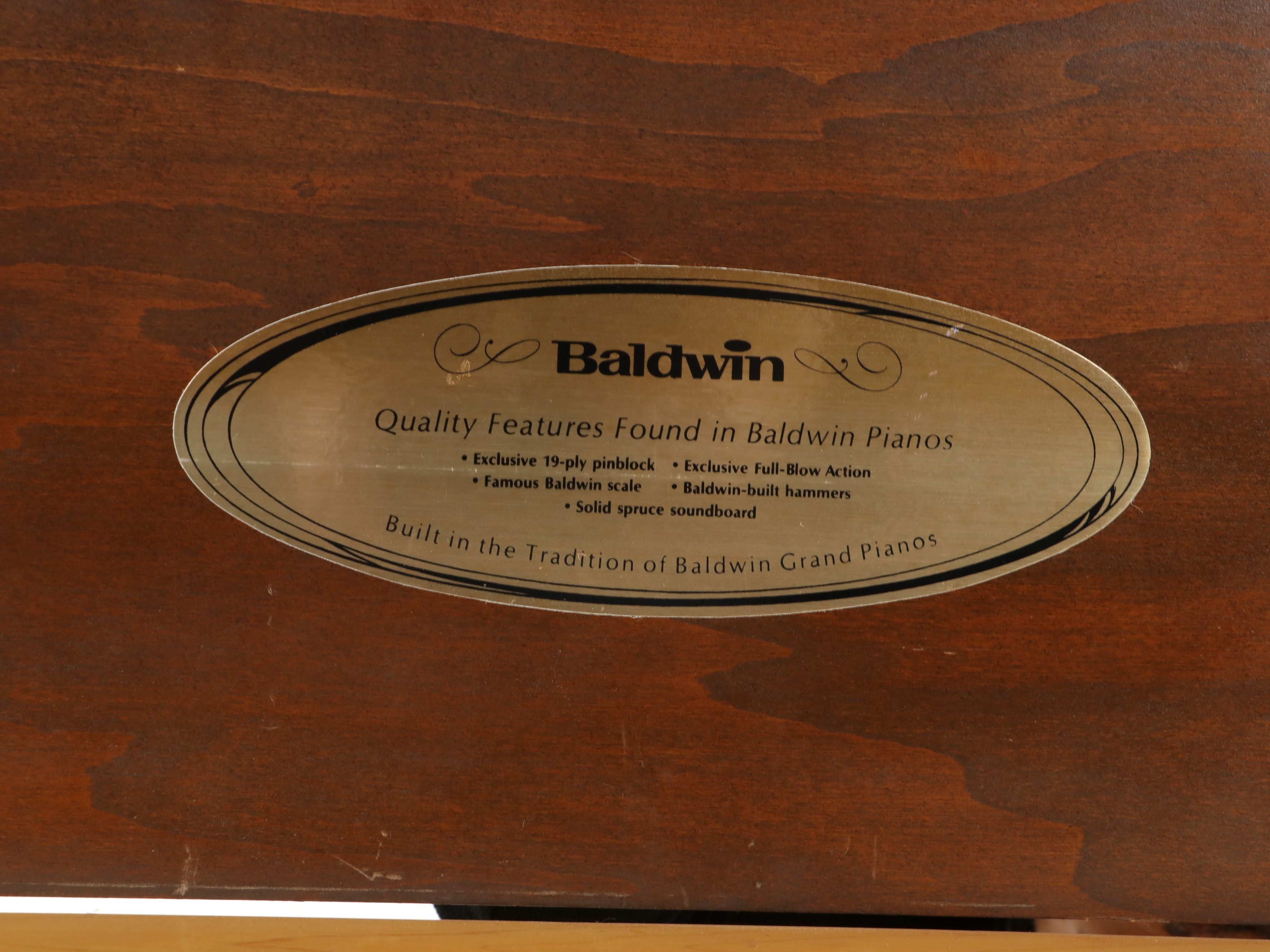 Baldwin "Model 950L" Mahogany Upright Piano, Mid to Late 20th Century