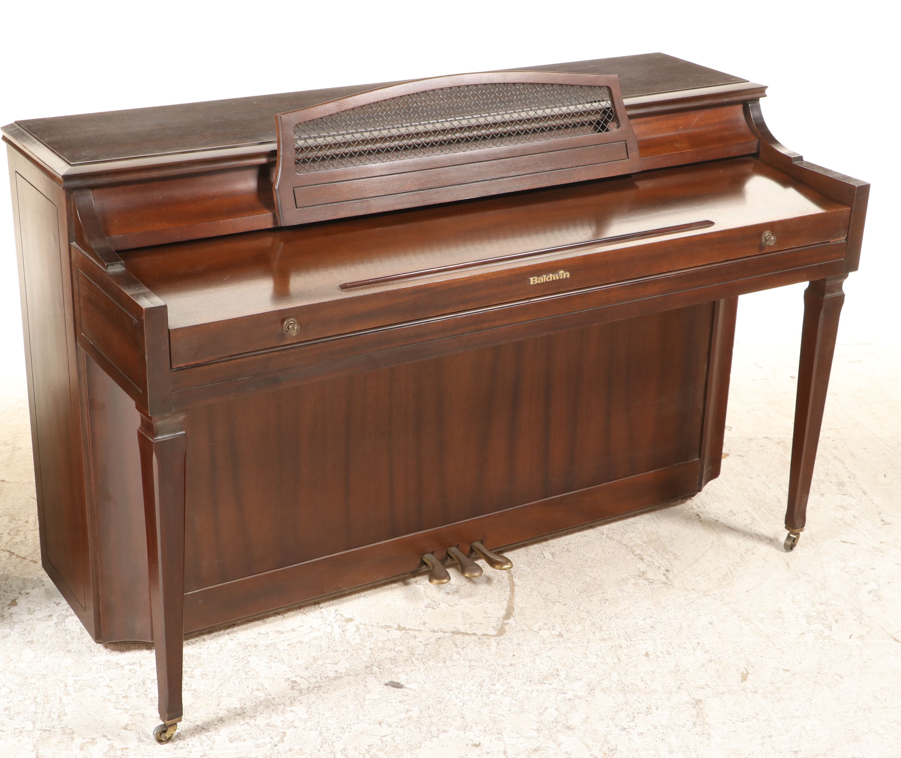 Baldwin "Model 950L" Mahogany Upright Piano, Mid to Late 20th Century