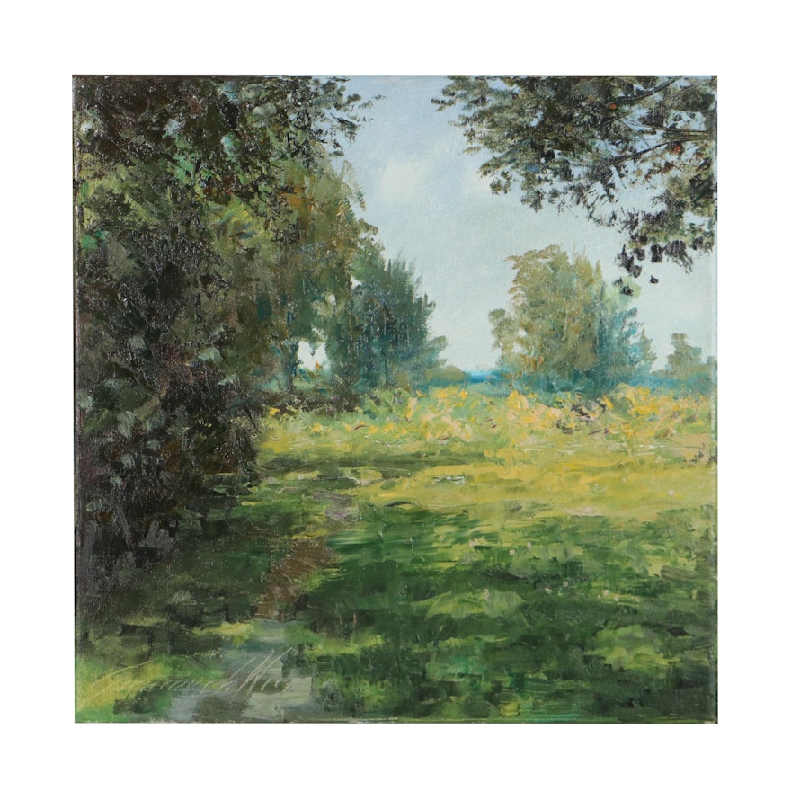 Garncarek Aleksander Landscape Oil Painting "W Cieniu," 2021