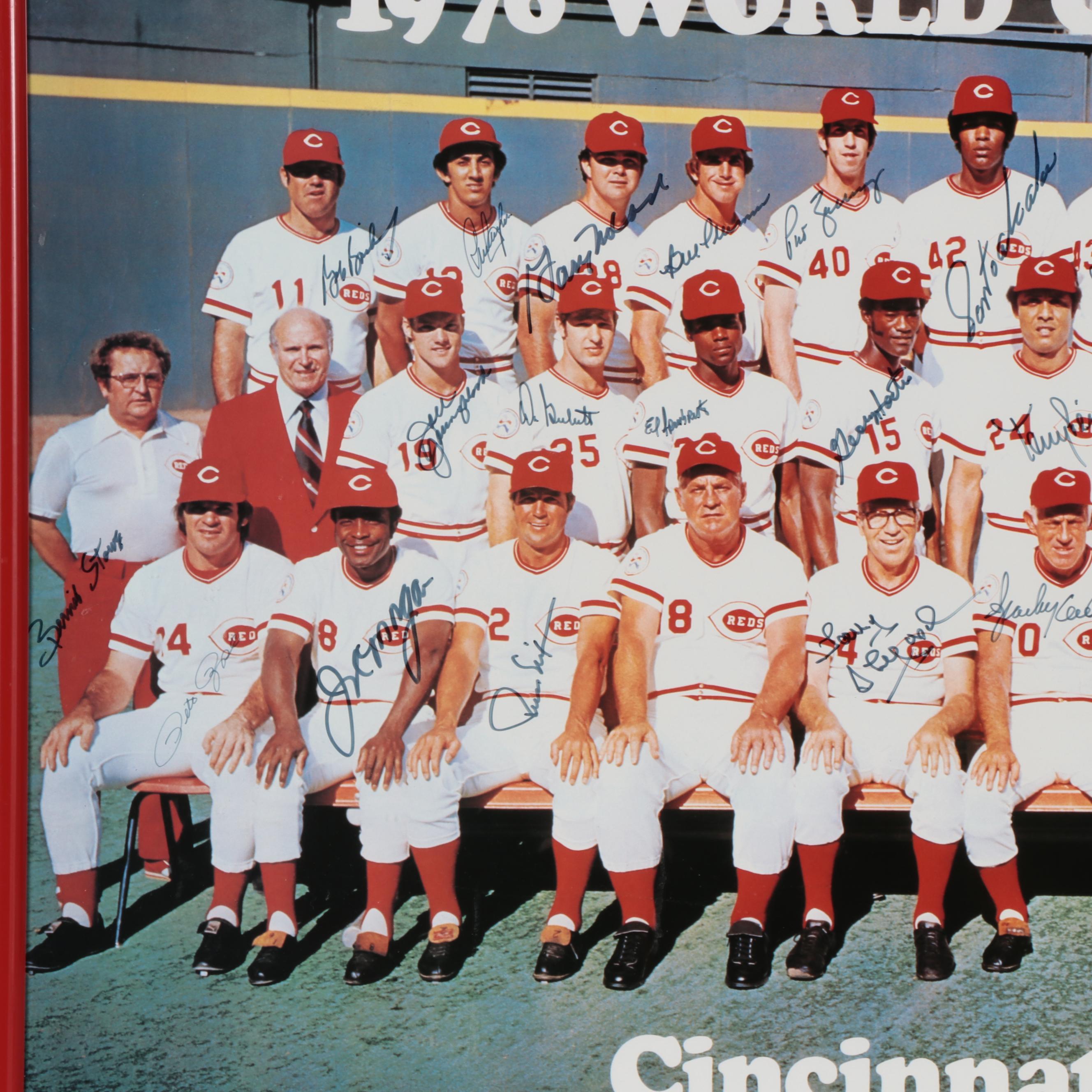 1976 Cincinnati Reds "World Champions" Signed Poster, Framed, CEI Sports COA