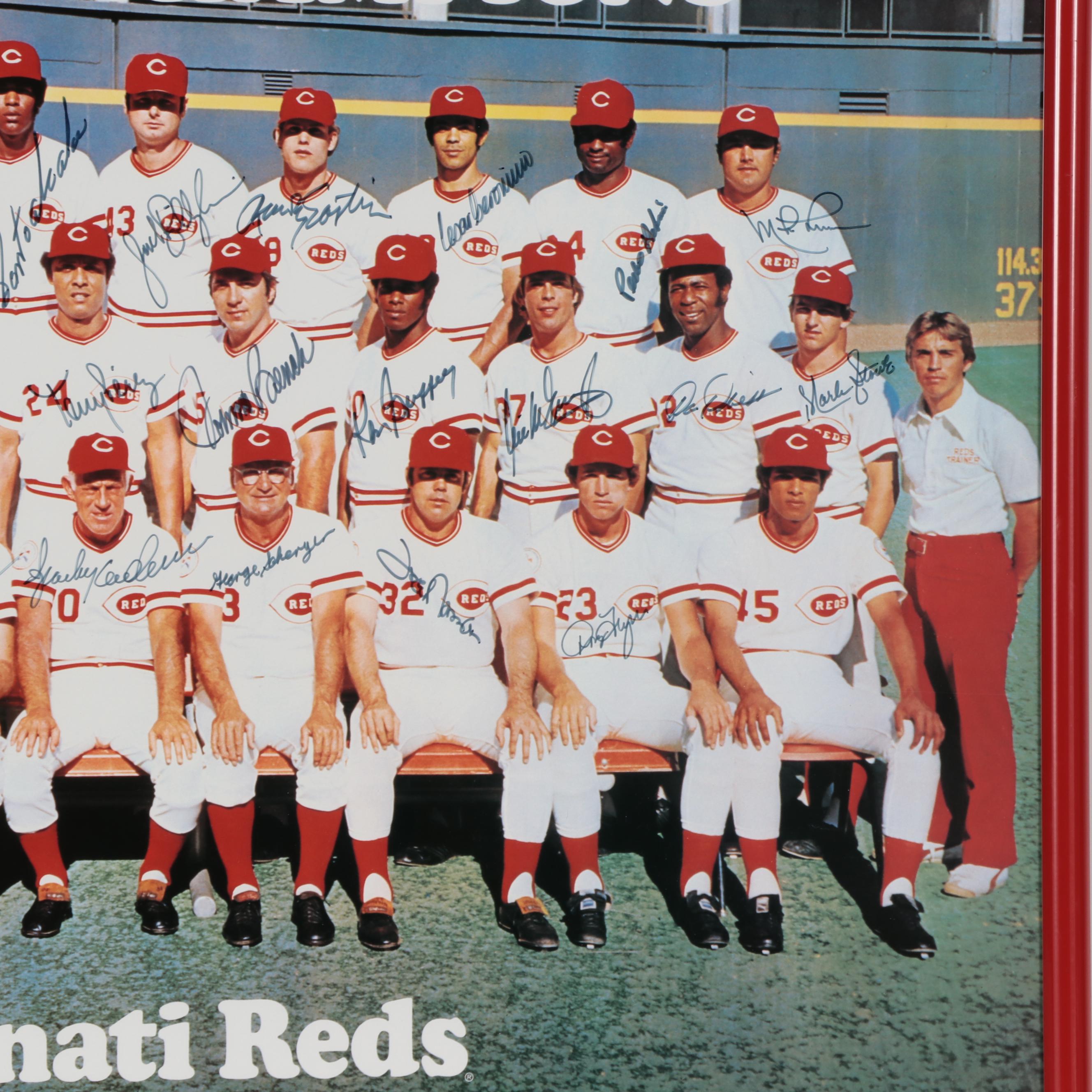 1976 Cincinnati Reds "World Champions" Signed Poster, Framed, CEI Sports COA