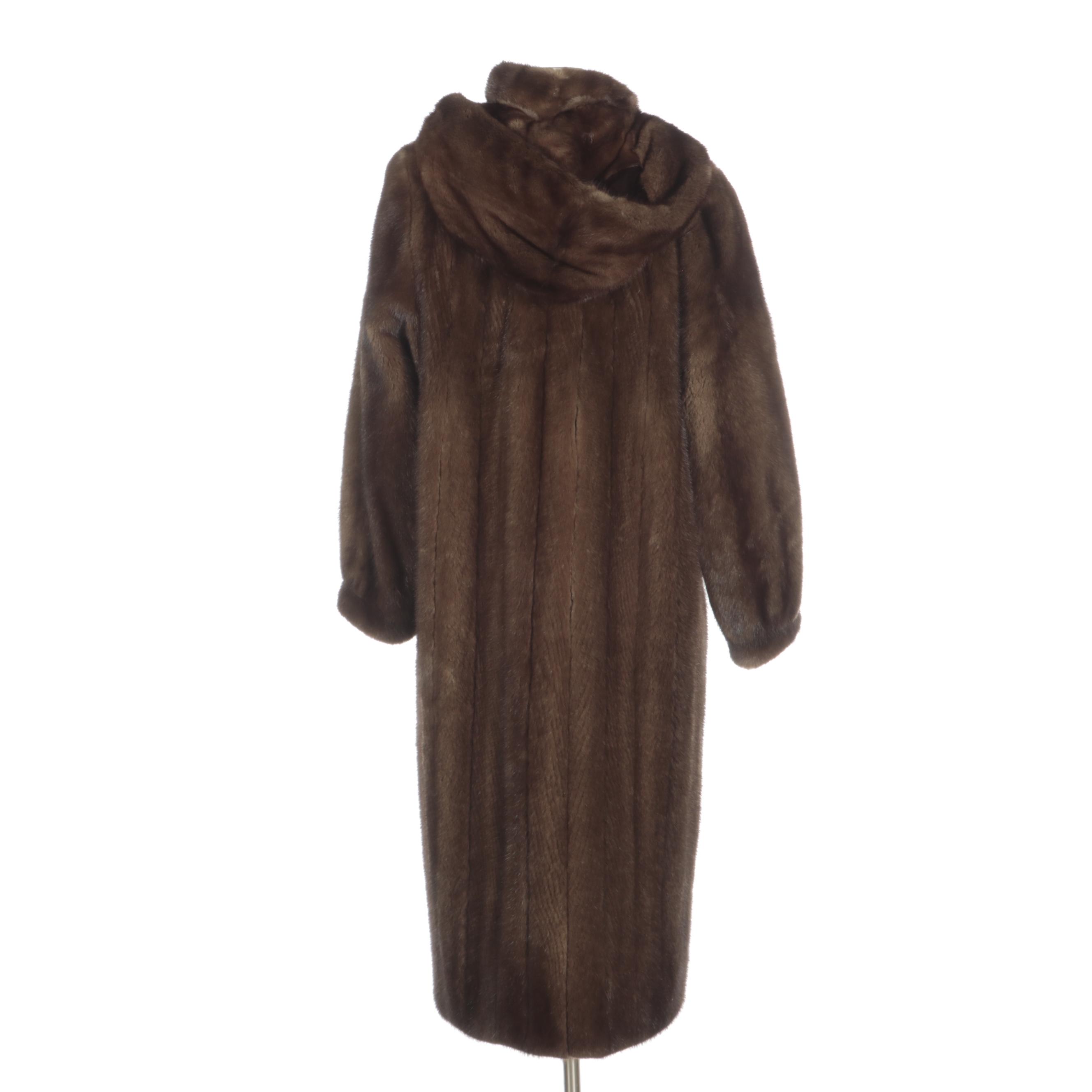 Demi Buff Mink Fur Coat with Detachable Hood