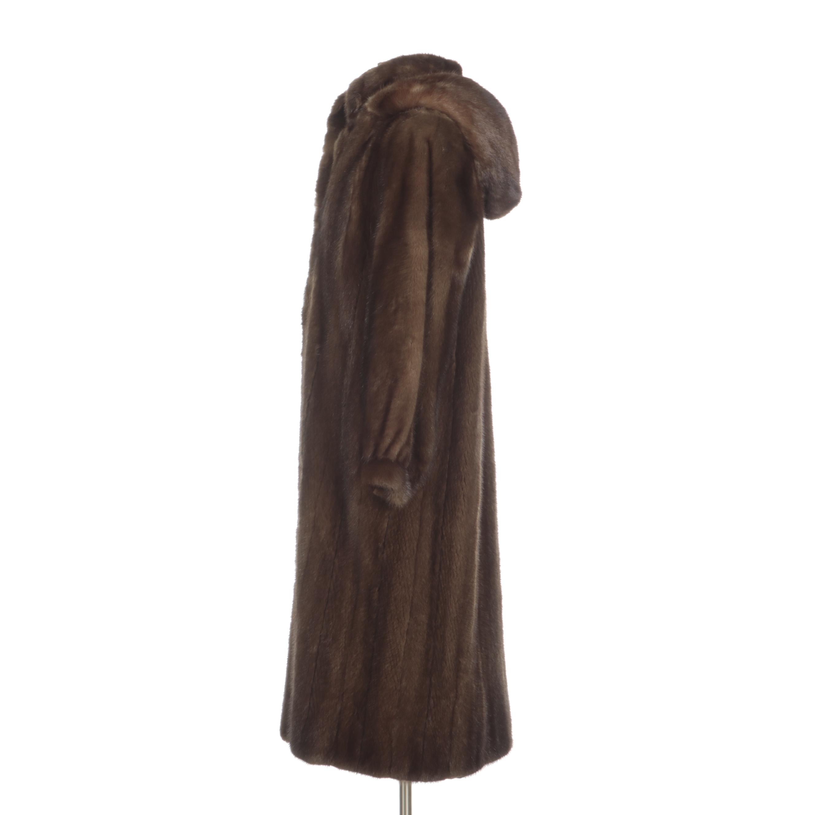 Demi Buff Mink Fur Coat with Detachable Hood