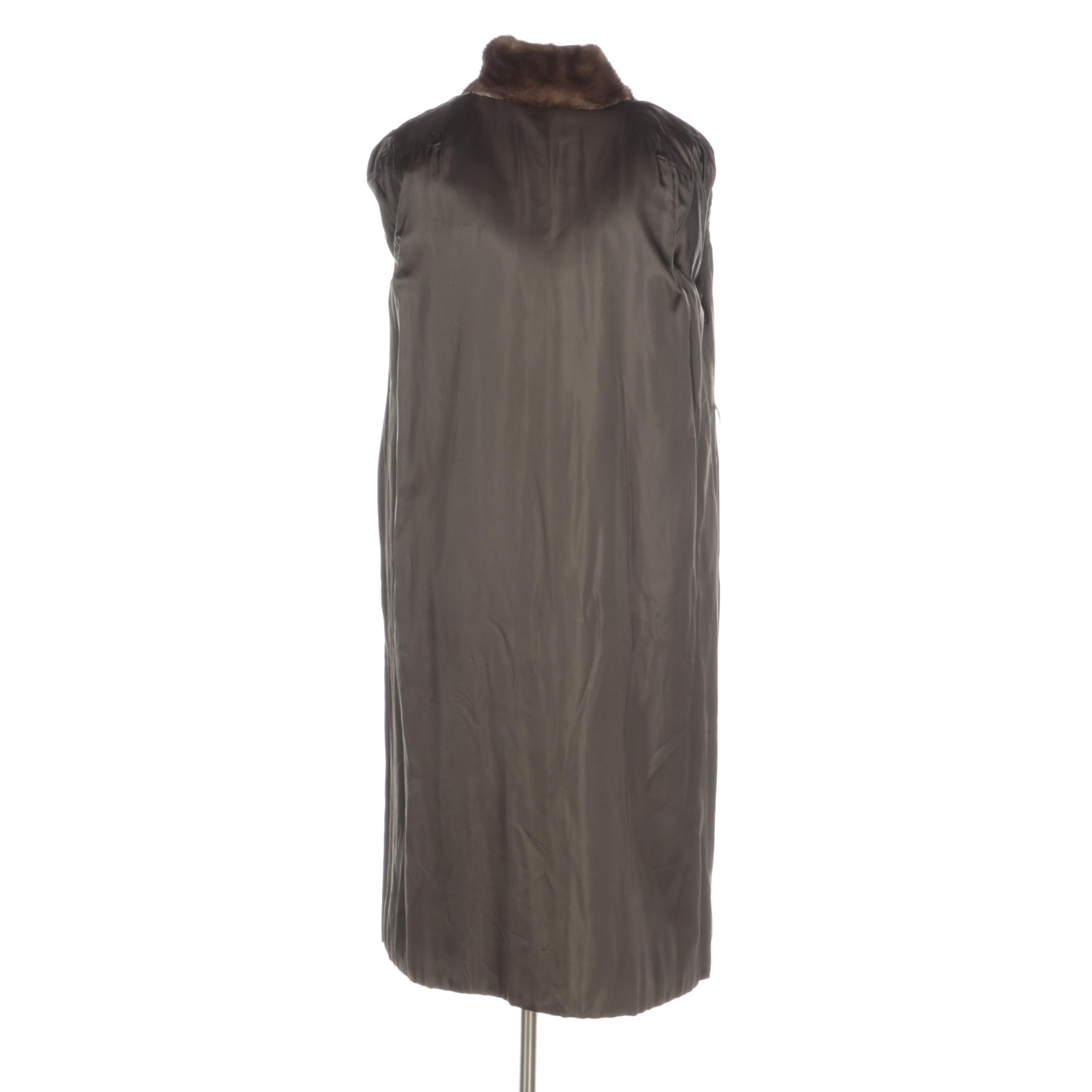 Demi Buff Mink Fur Coat with Detachable Hood