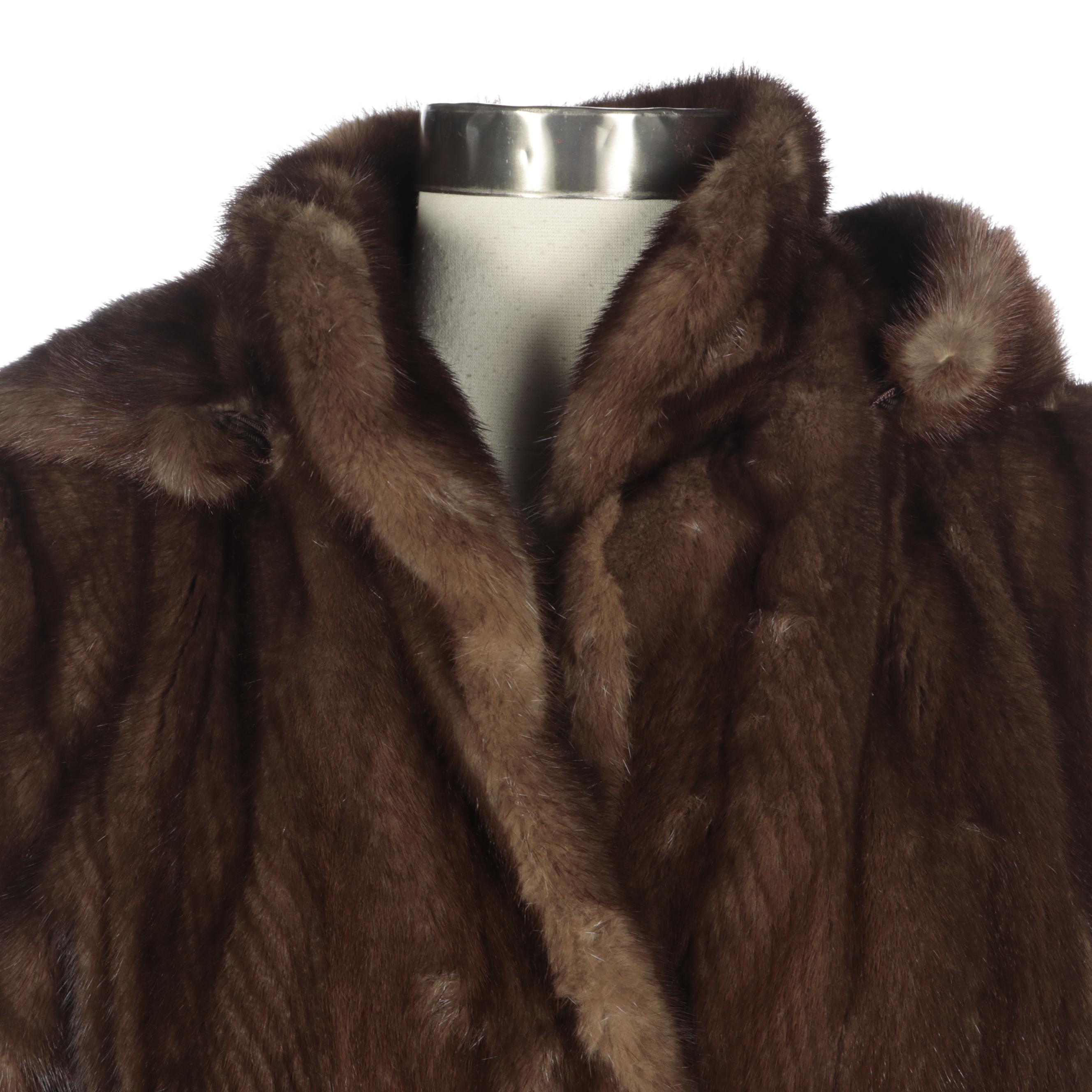 Demi Buff Mink Fur Coat with Detachable Hood