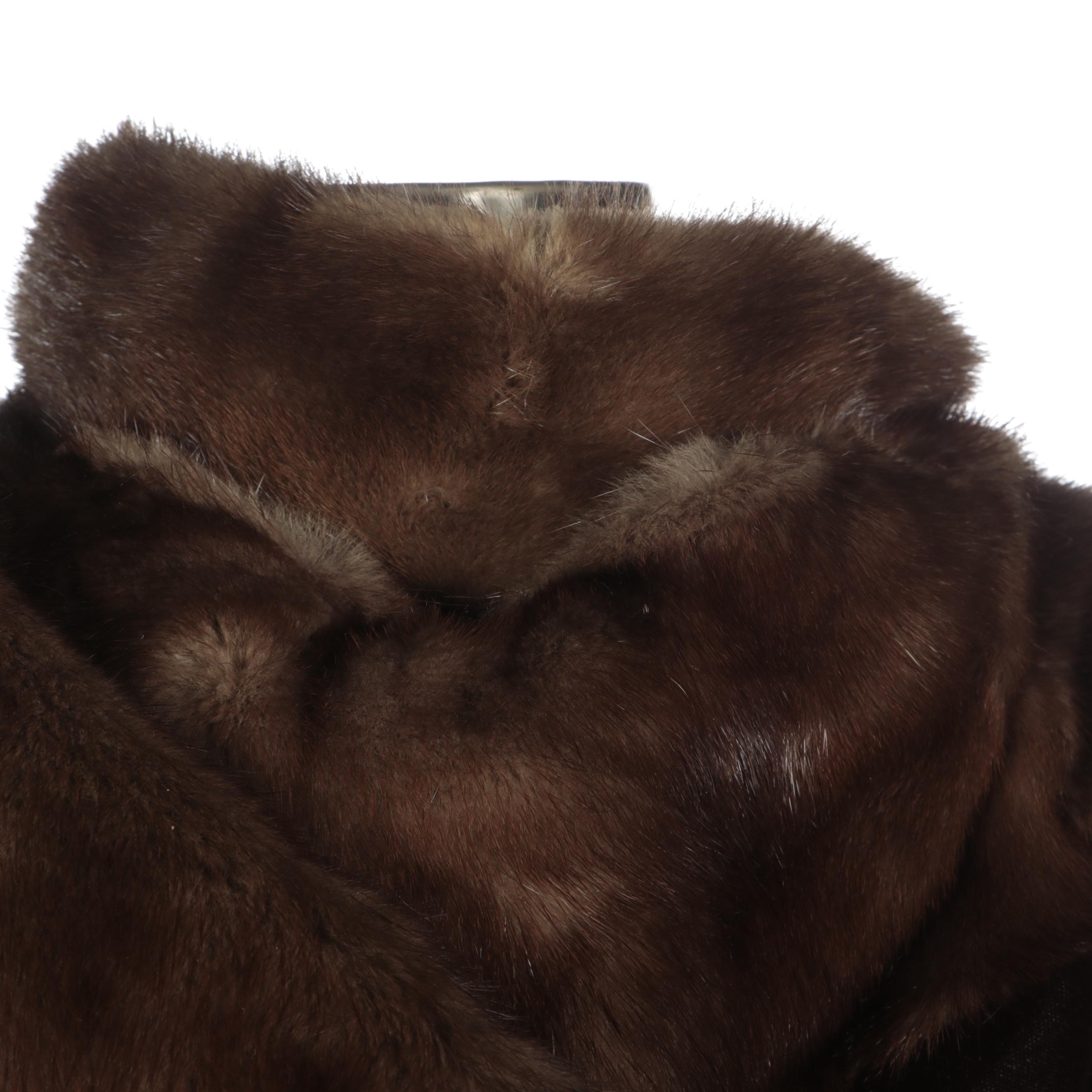 Demi Buff Mink Fur Coat with Detachable Hood