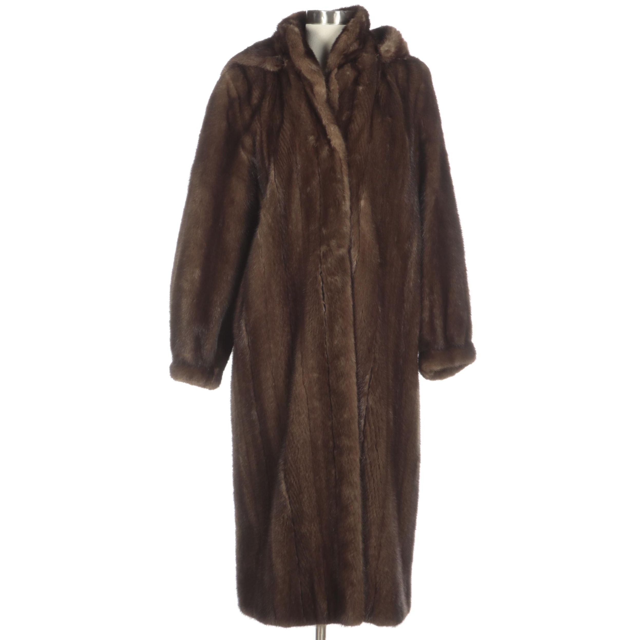 Demi Buff Mink Fur Coat with Detachable Hood