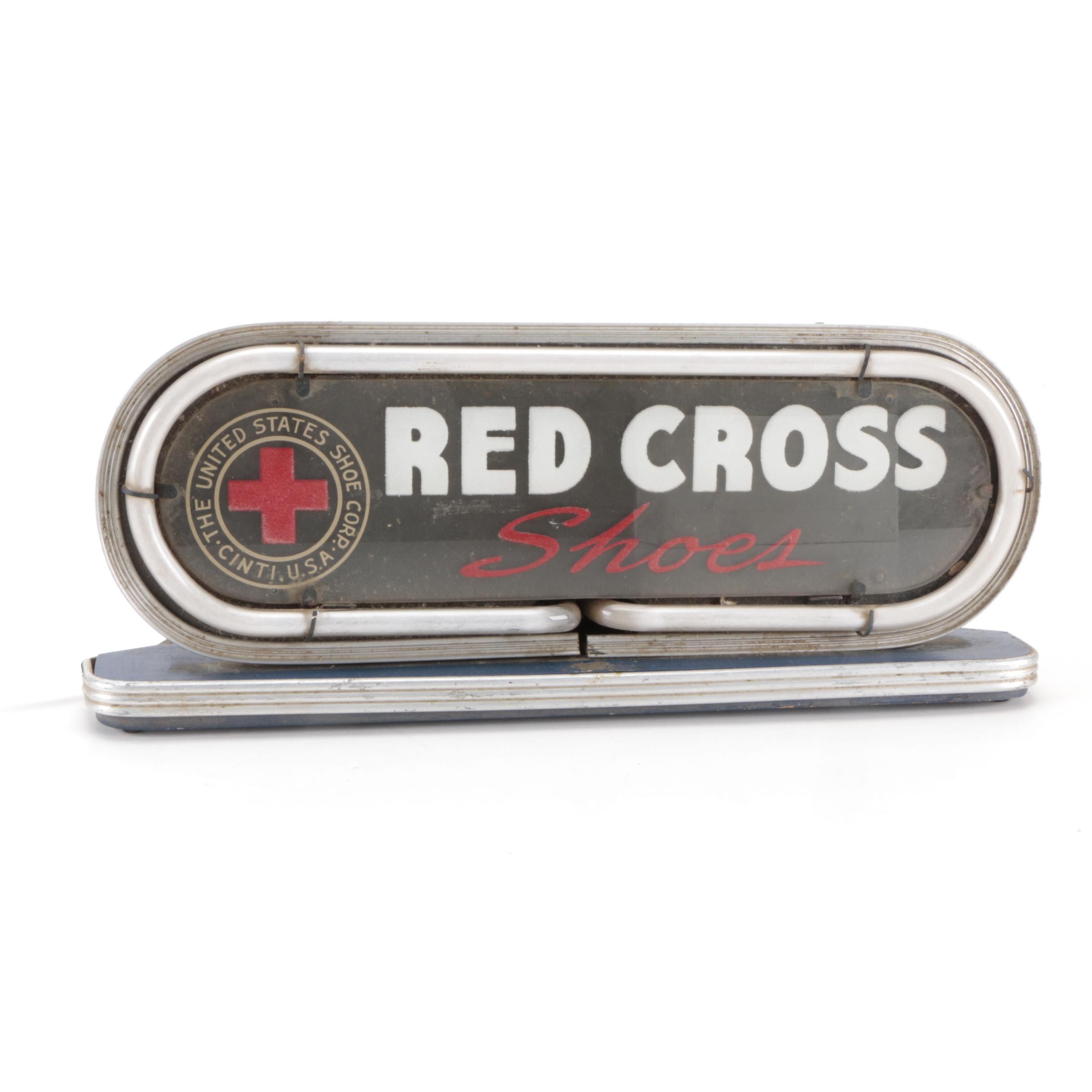 United States Shoe Corp. "Red Cross Shoes" Neon Counter Dealership Sign, 1940s