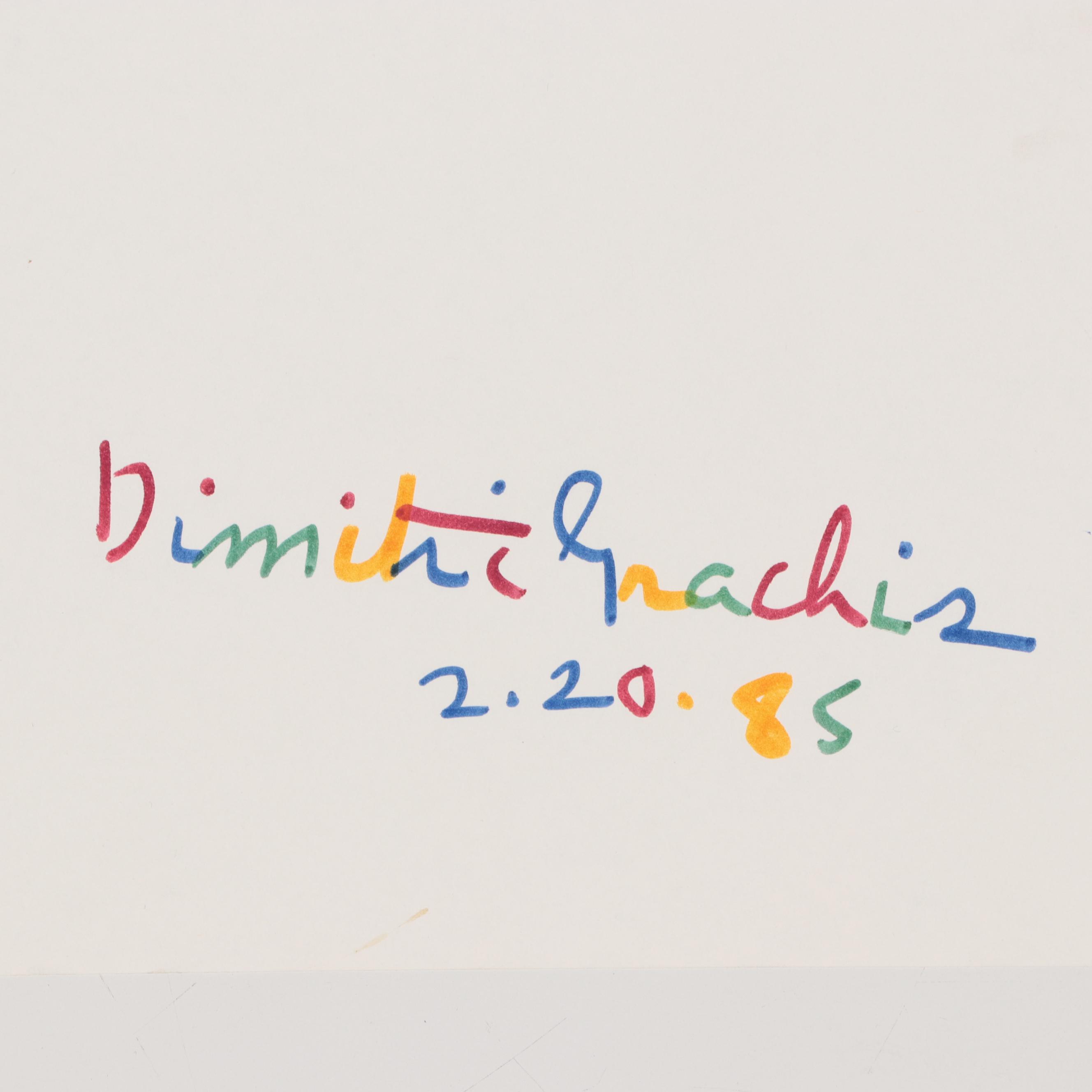 Dimitri Grachis Abstract Ink Drawing, 1985