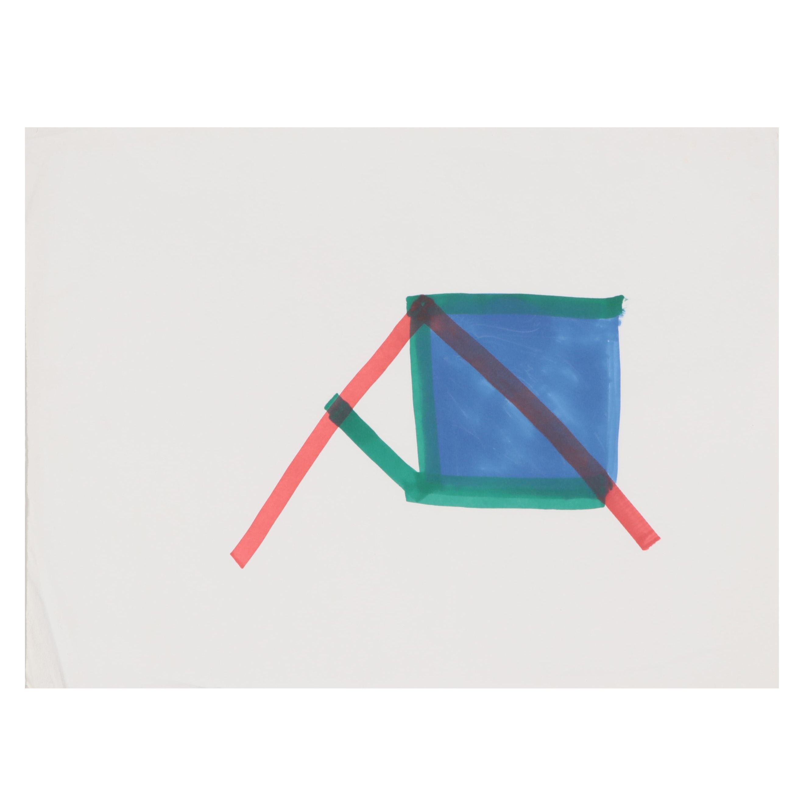Dimitri Grachis Minimalist Abstract Marker Drawing, Circa 1980