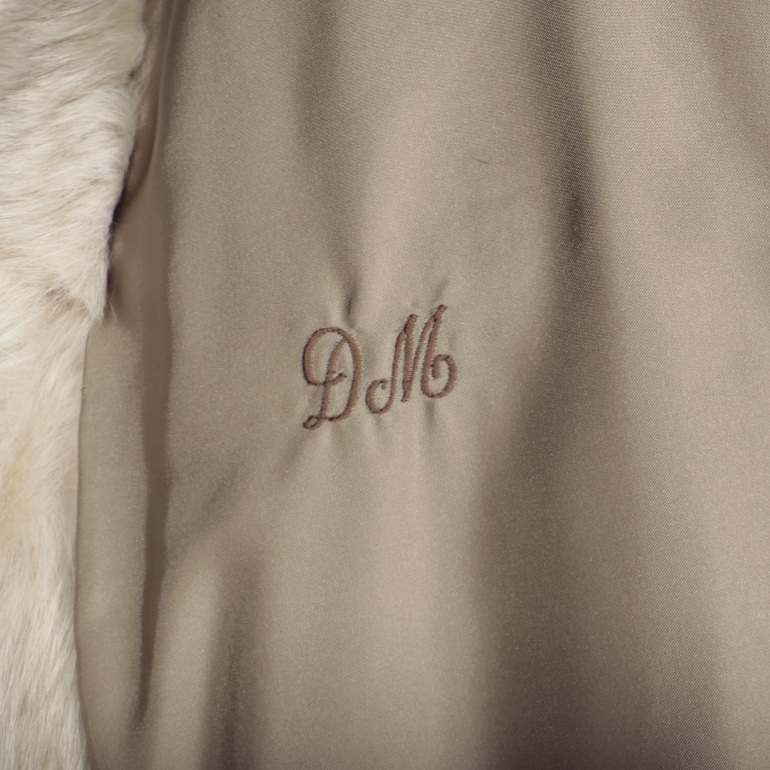 Creeds Canadian Lynx Paw Fur Full-Length Coat with Tuxedo Collar