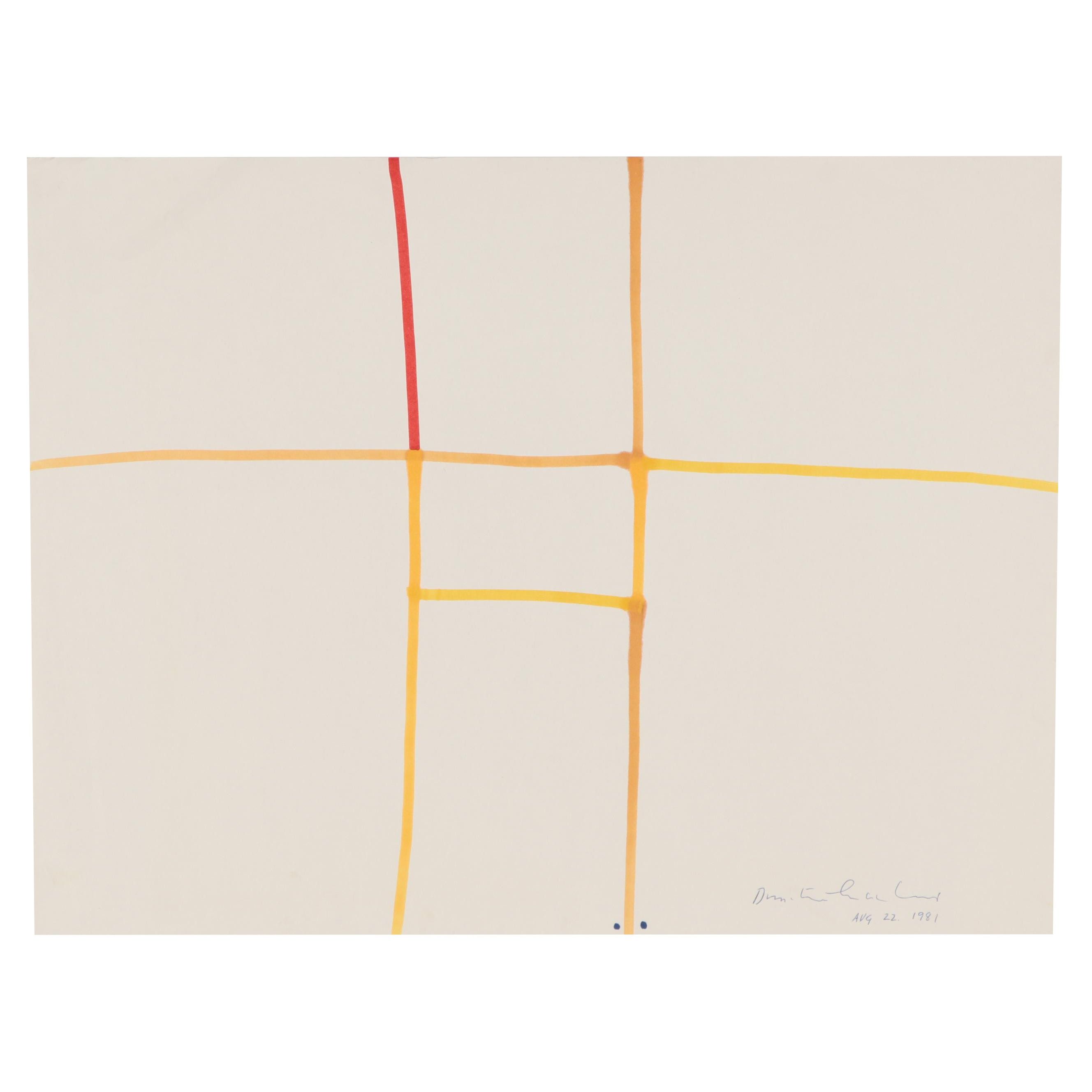 Dimitri Grachis Abstract Ink Drawing, 1981