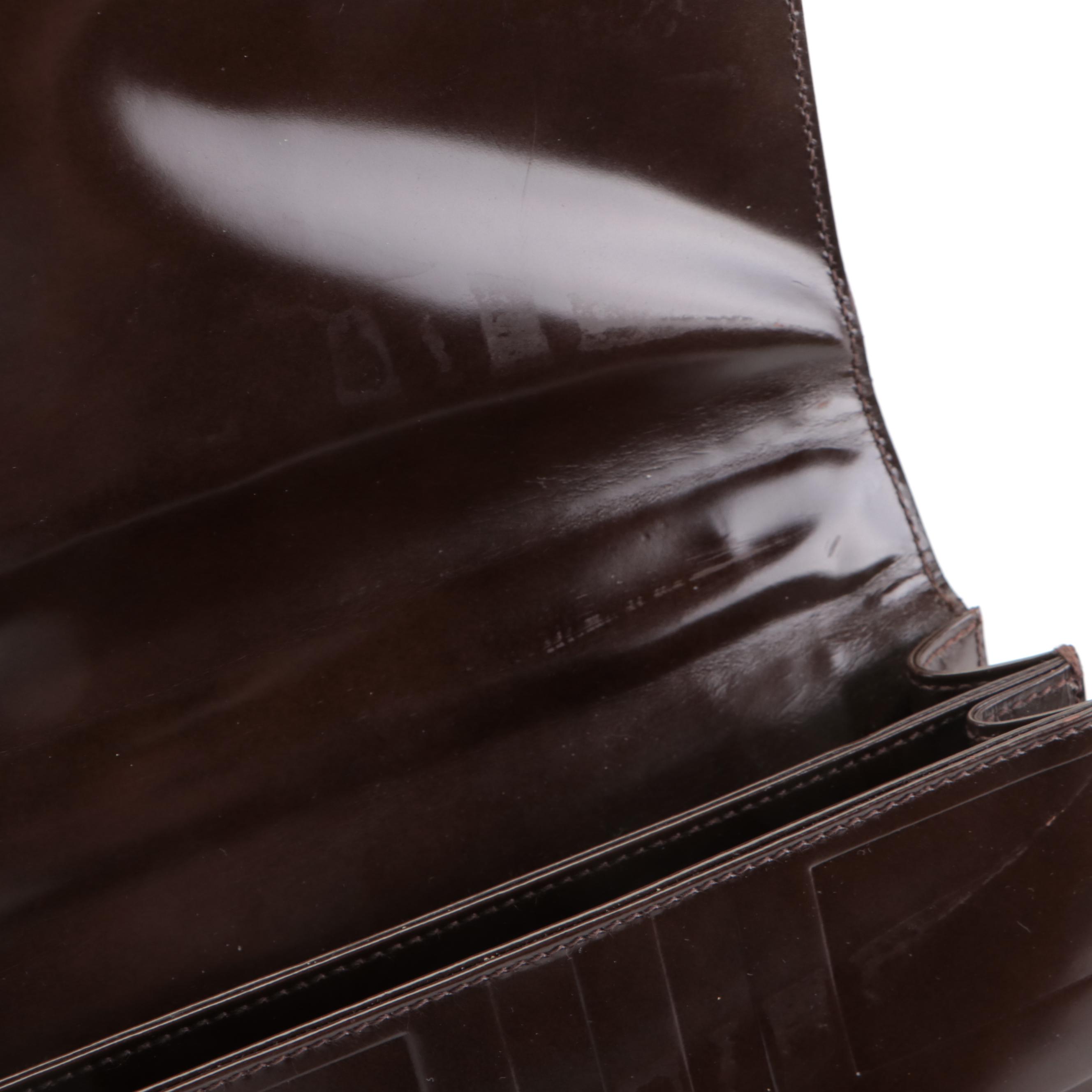 Prada Flap Shoulder Bag in Brown Geometric-Embossed Spazzolato Leather