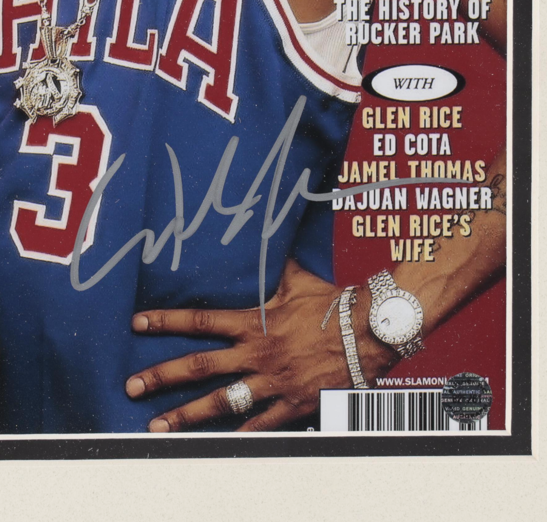 Allen Iverson Signed "Slam" Philadelphia 76ers Magazine Print, Framed, COA
