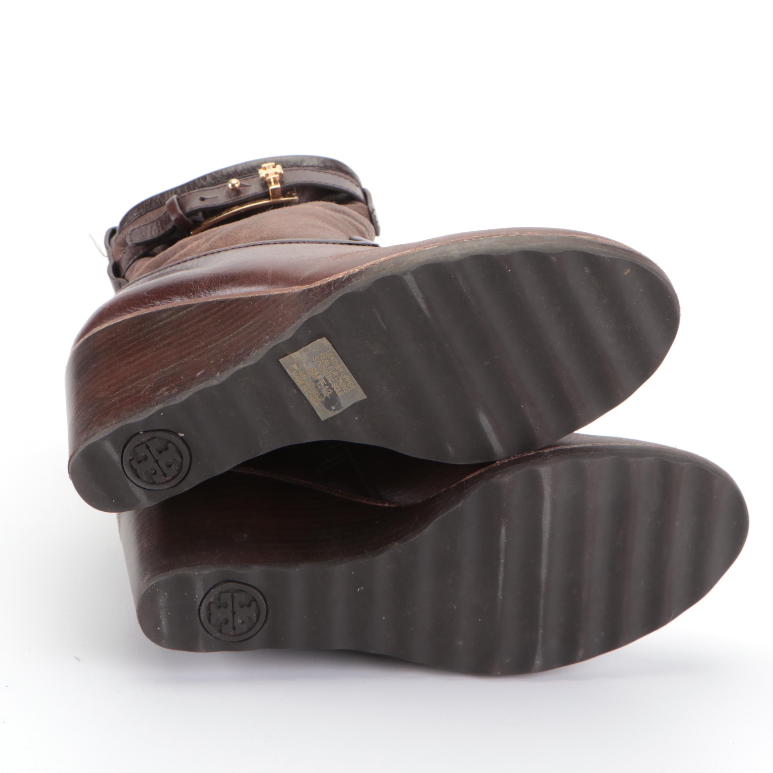 Coach and Tory Burch Leather Booties