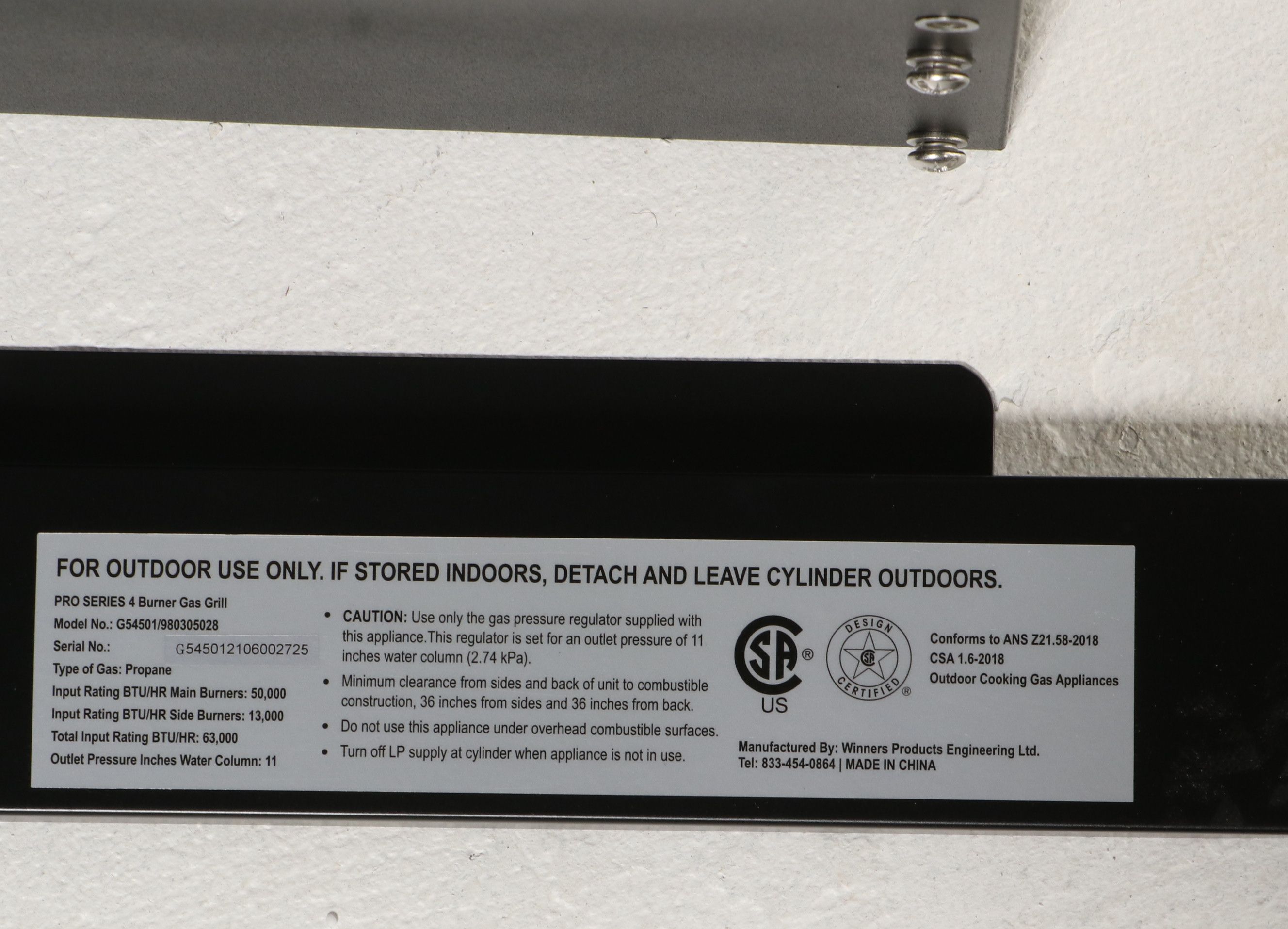 Member's Mark Pro Series Four Burner Gas Grill