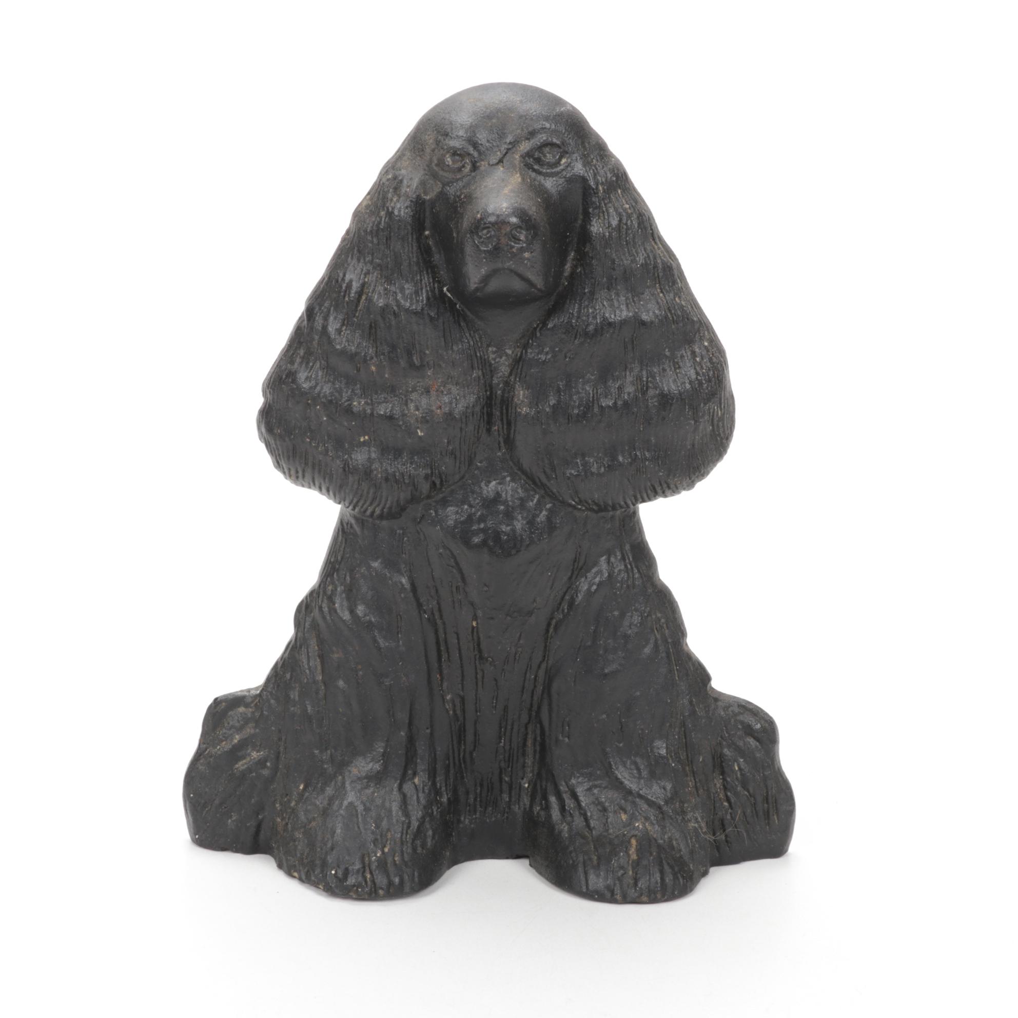 Virginia Metalcrafters "Dream Boy" Cast Iron Spaniel Door Stop, 1949