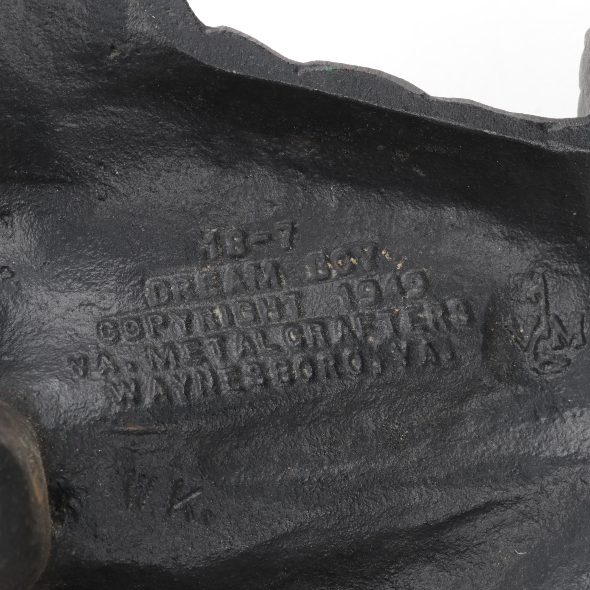 Virginia Metalcrafters "Dream Boy" Cast Iron Spaniel Door Stop, 1949