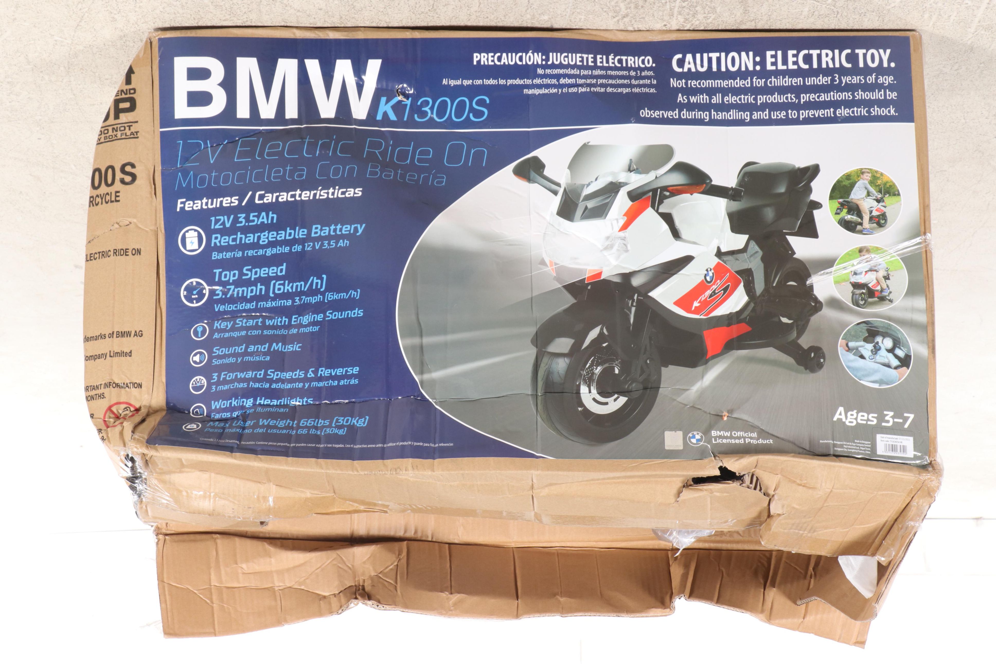 BMW K1300S Battery Operated 12V Electric Ride-On Toy Motorcycle