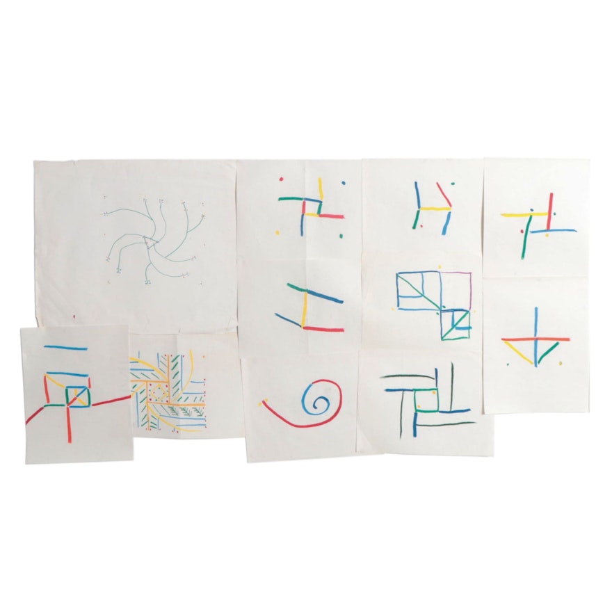 Dimitri Grachis Abstract Drawings, Circa 1990