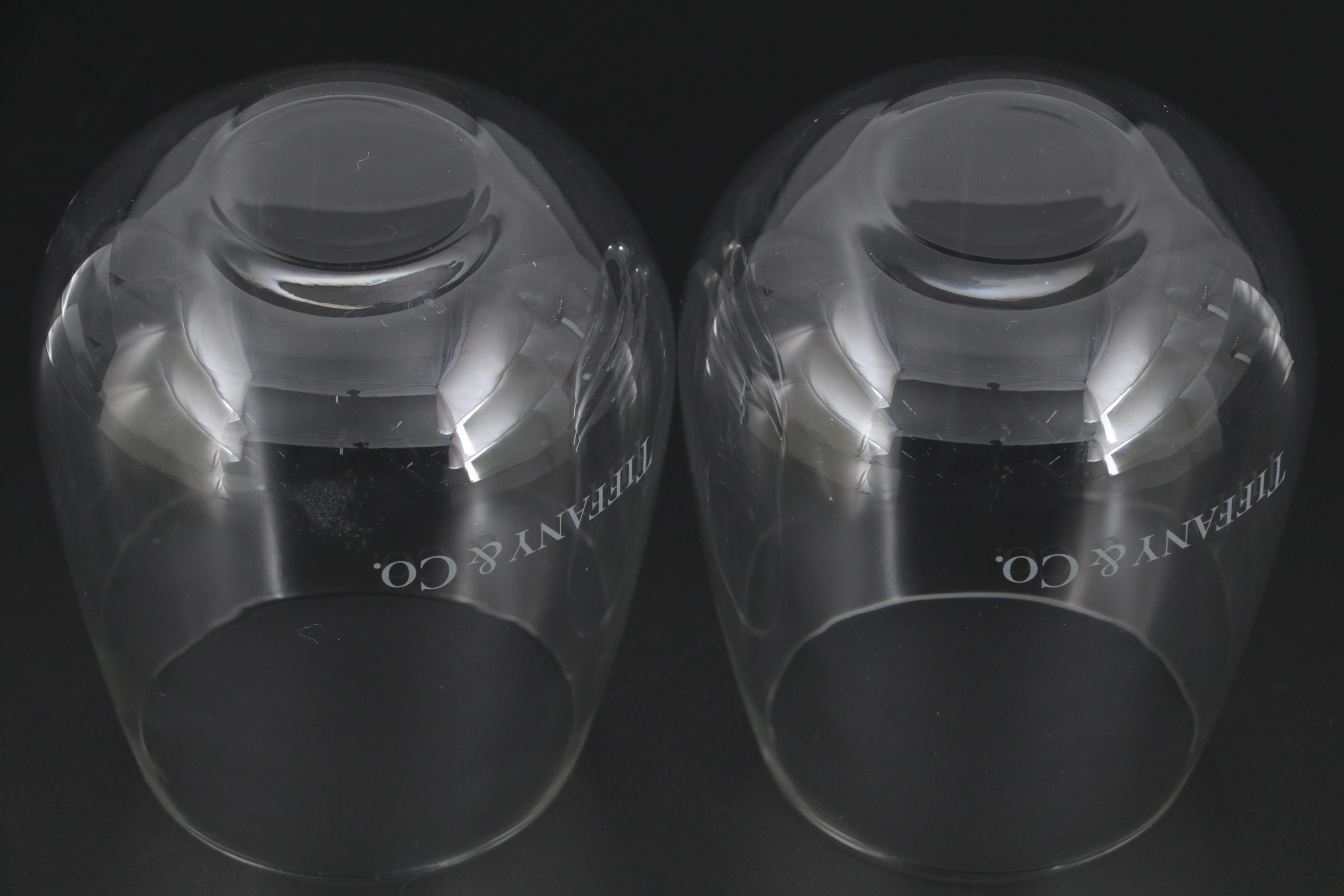Tiffany & Co. Logo Etched Stemless Wine Glasses