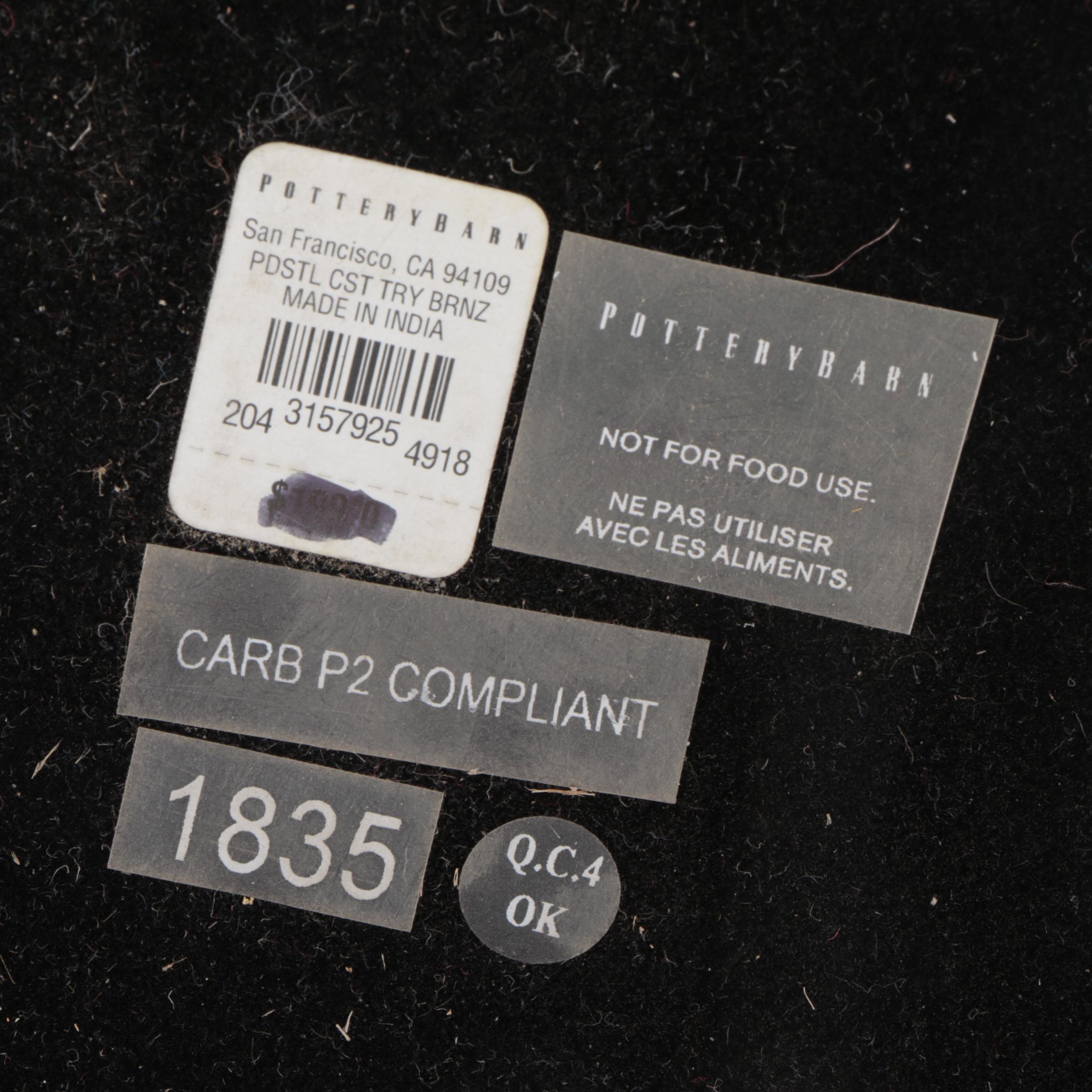 Pottery Barn Cast Metal Decorative Centerpiece Bowl