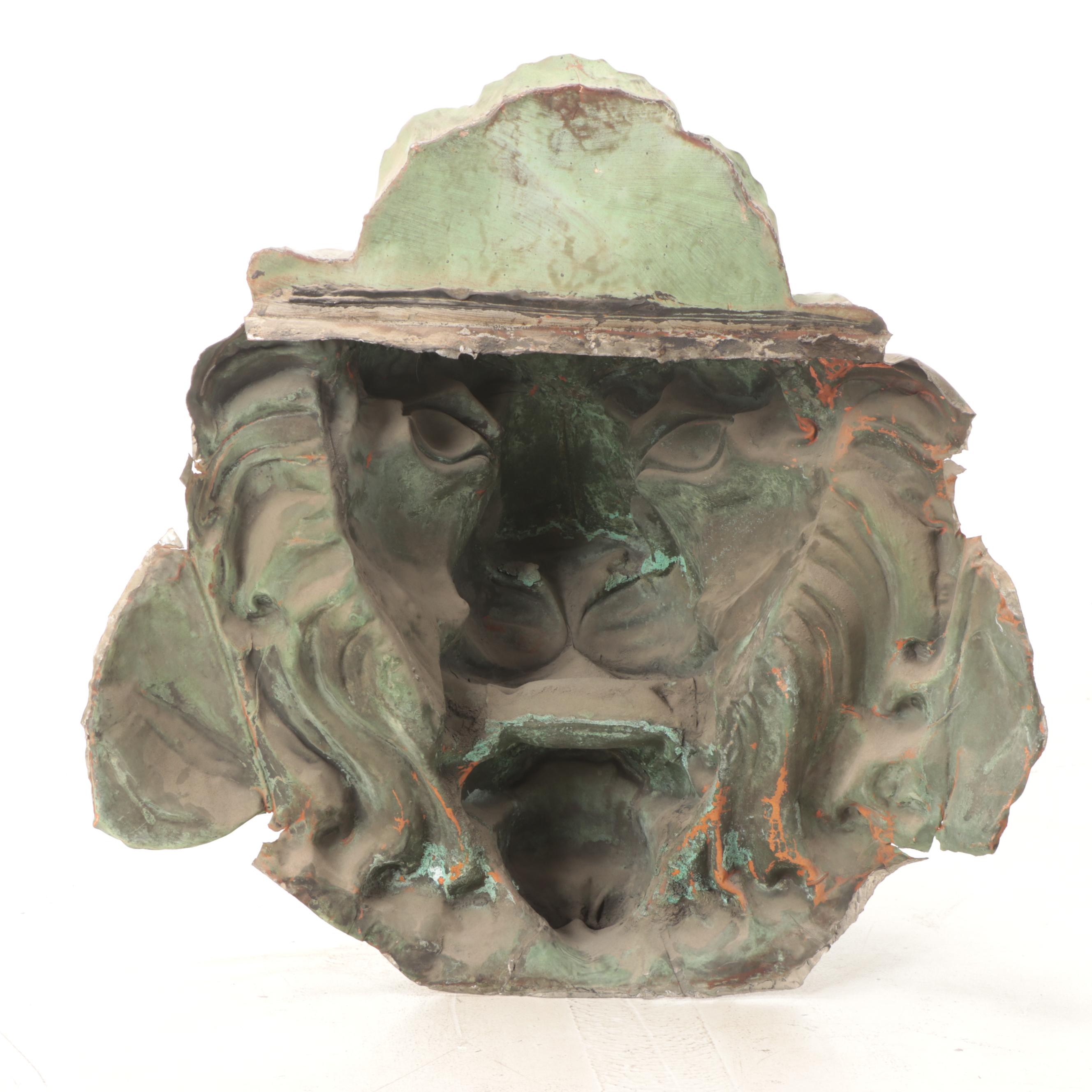 Copper Lion Head Fountain Spout