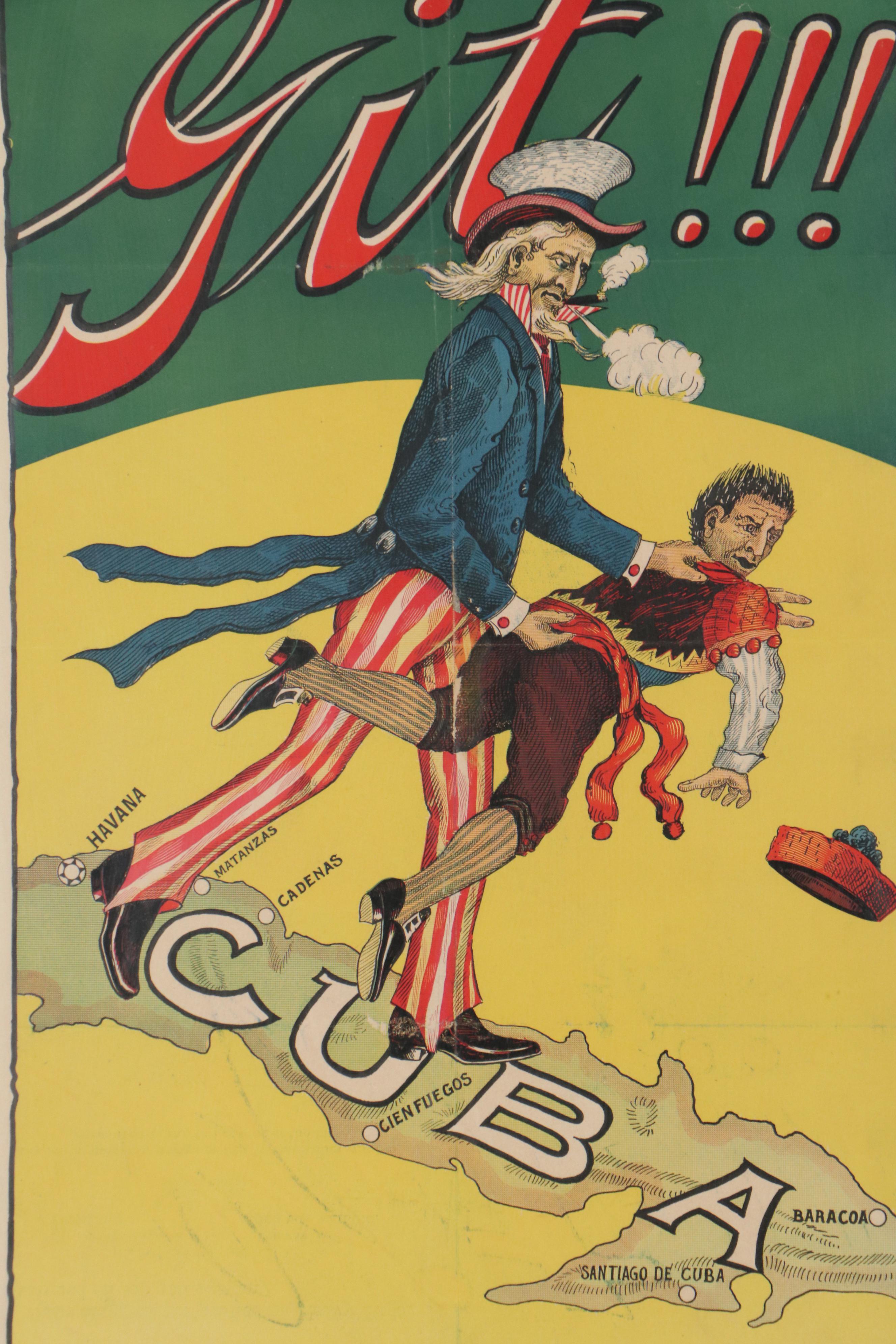 Spanish-American War Propaganda Chromoxylograph Poster "Git", 1898