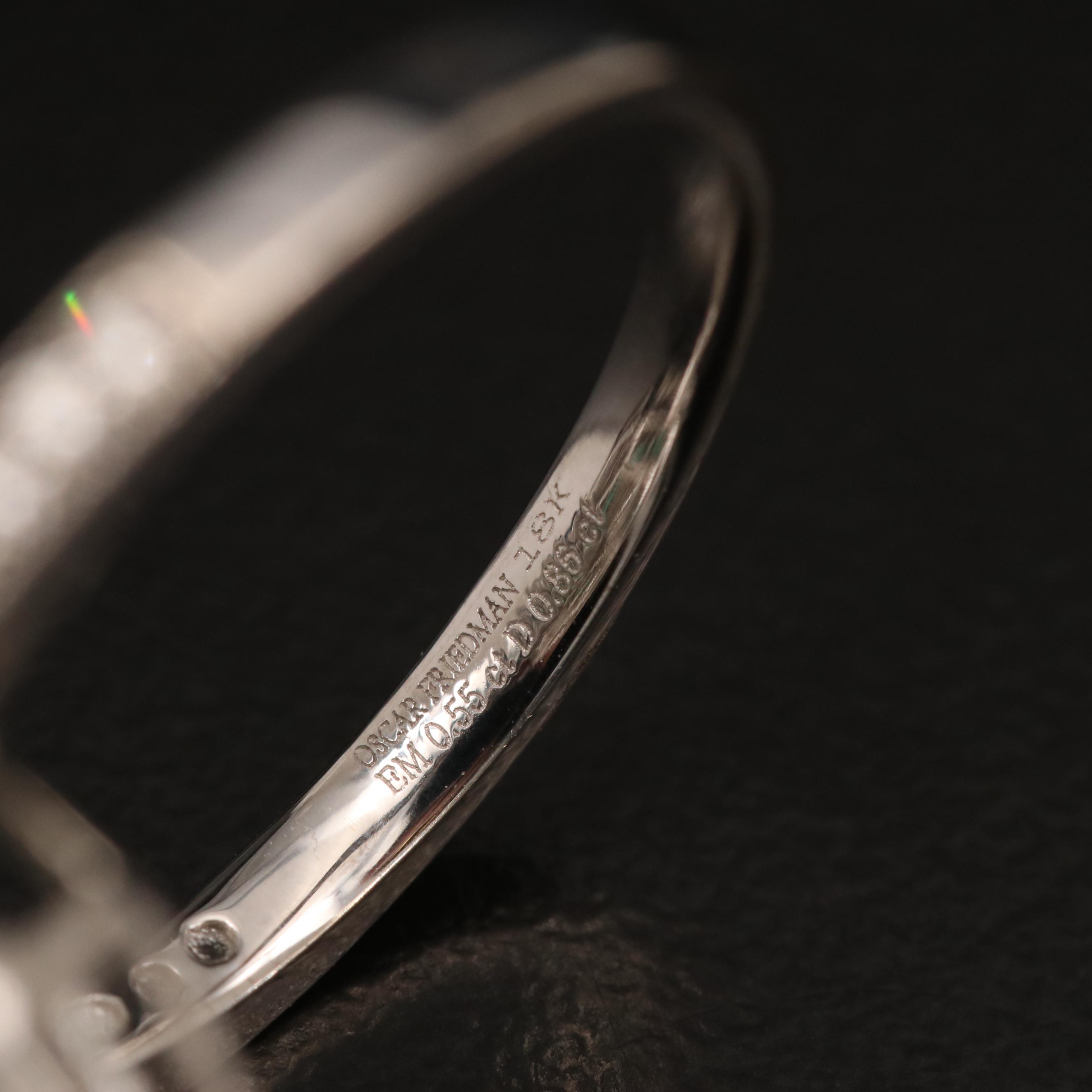 Oscar Friedman 18K 1.84 CTW Diamond and Emerald Ring