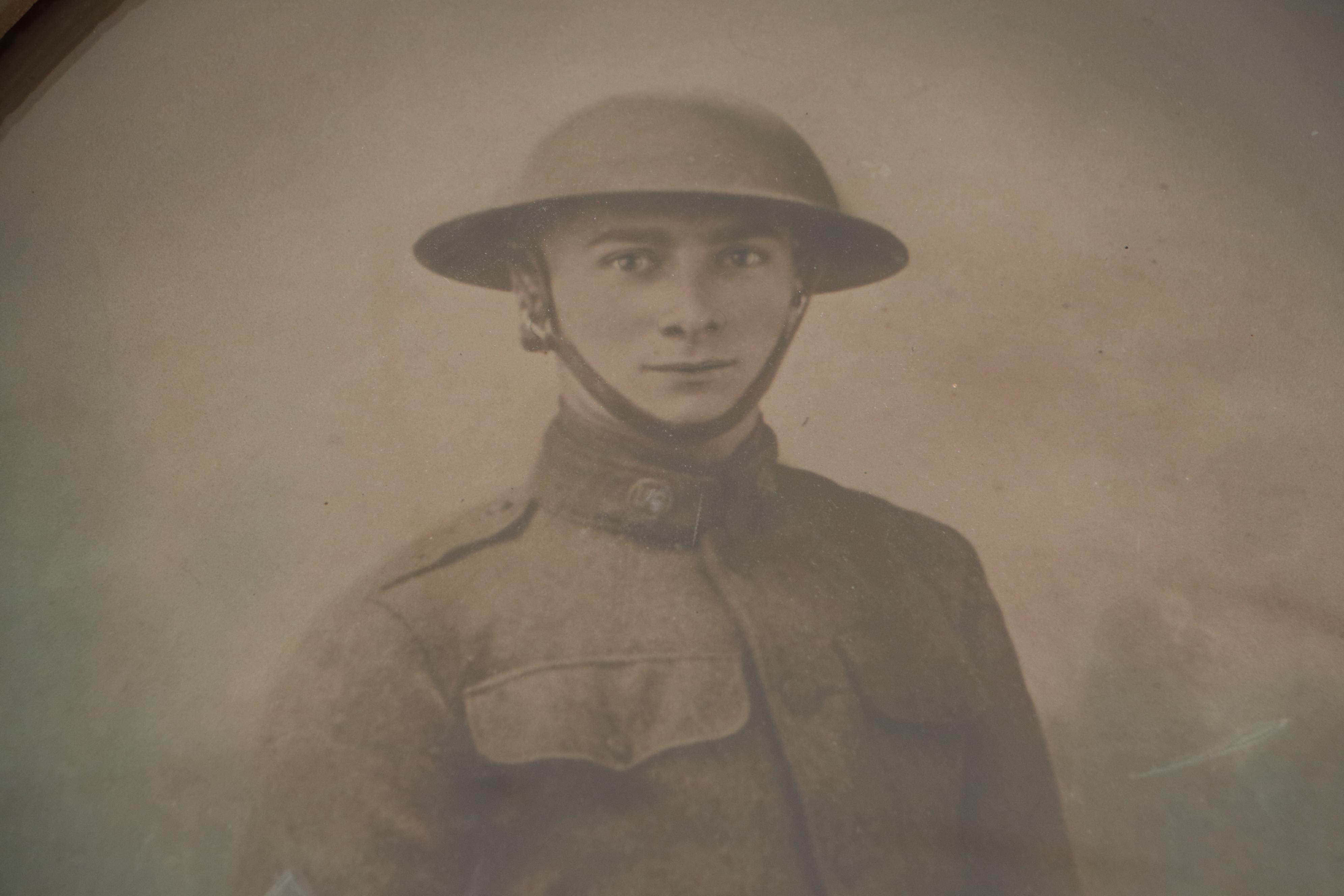 World War I Era American Soldier Portrait Photograph, Early 20th Century