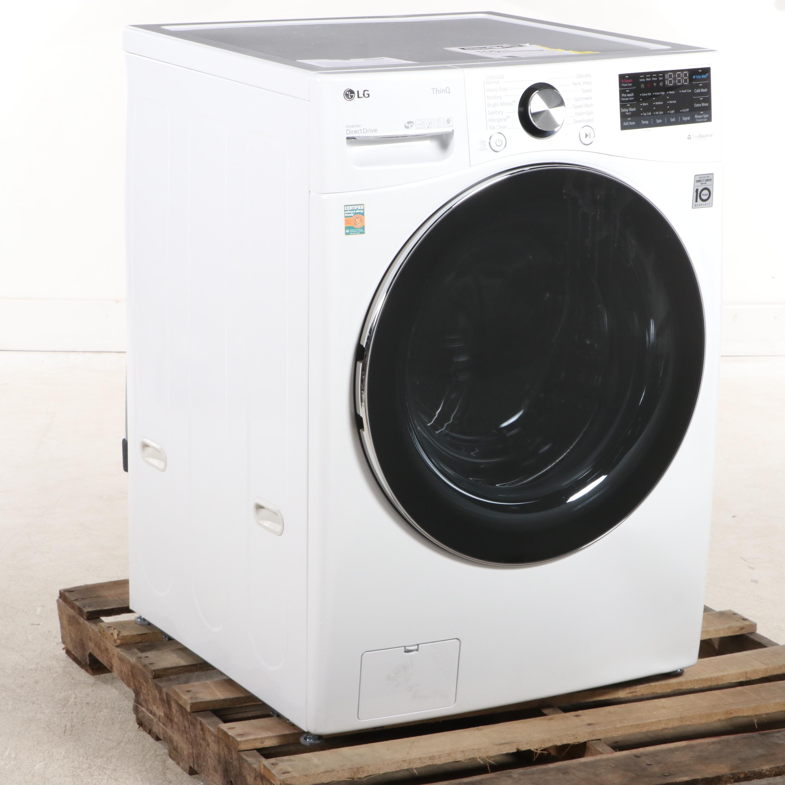 LG 5.0 Cu. Ft. High Efficiency Stackable Smart Front Load Washer with Steam