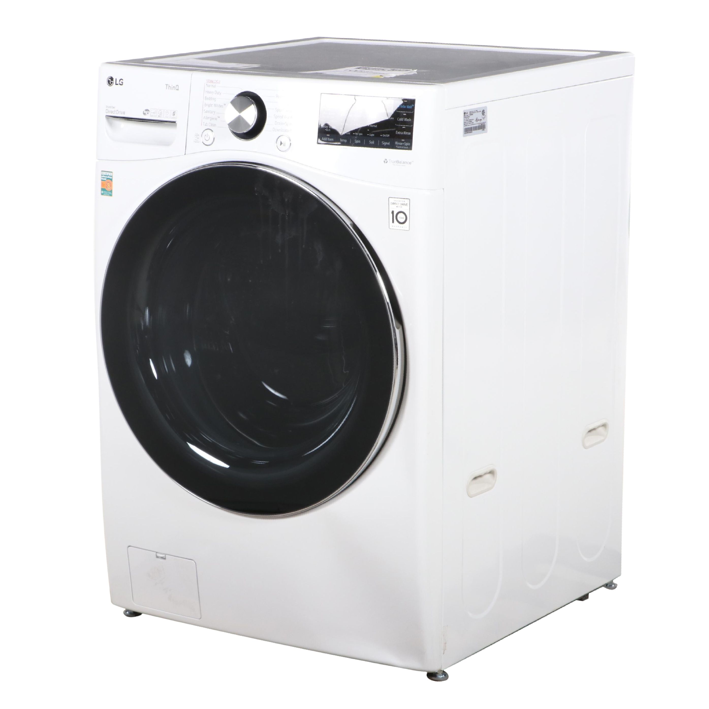 LG 5.0 Cu. Ft. High Efficiency Stackable Smart Front Load Washer with Steam