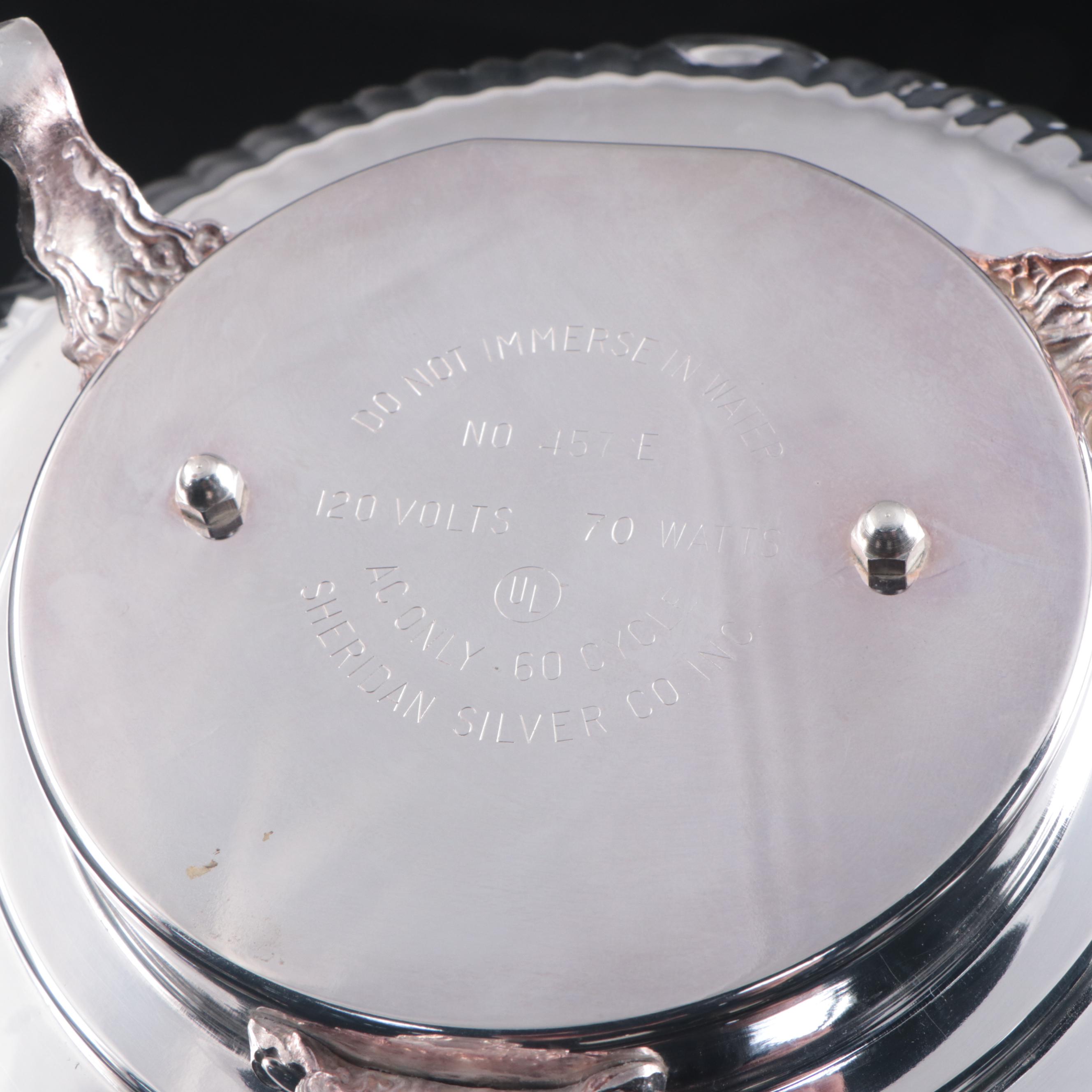 Gorham Silver Plate Casserole Dishes, Electric Food Warmer and Other Wine Bucket