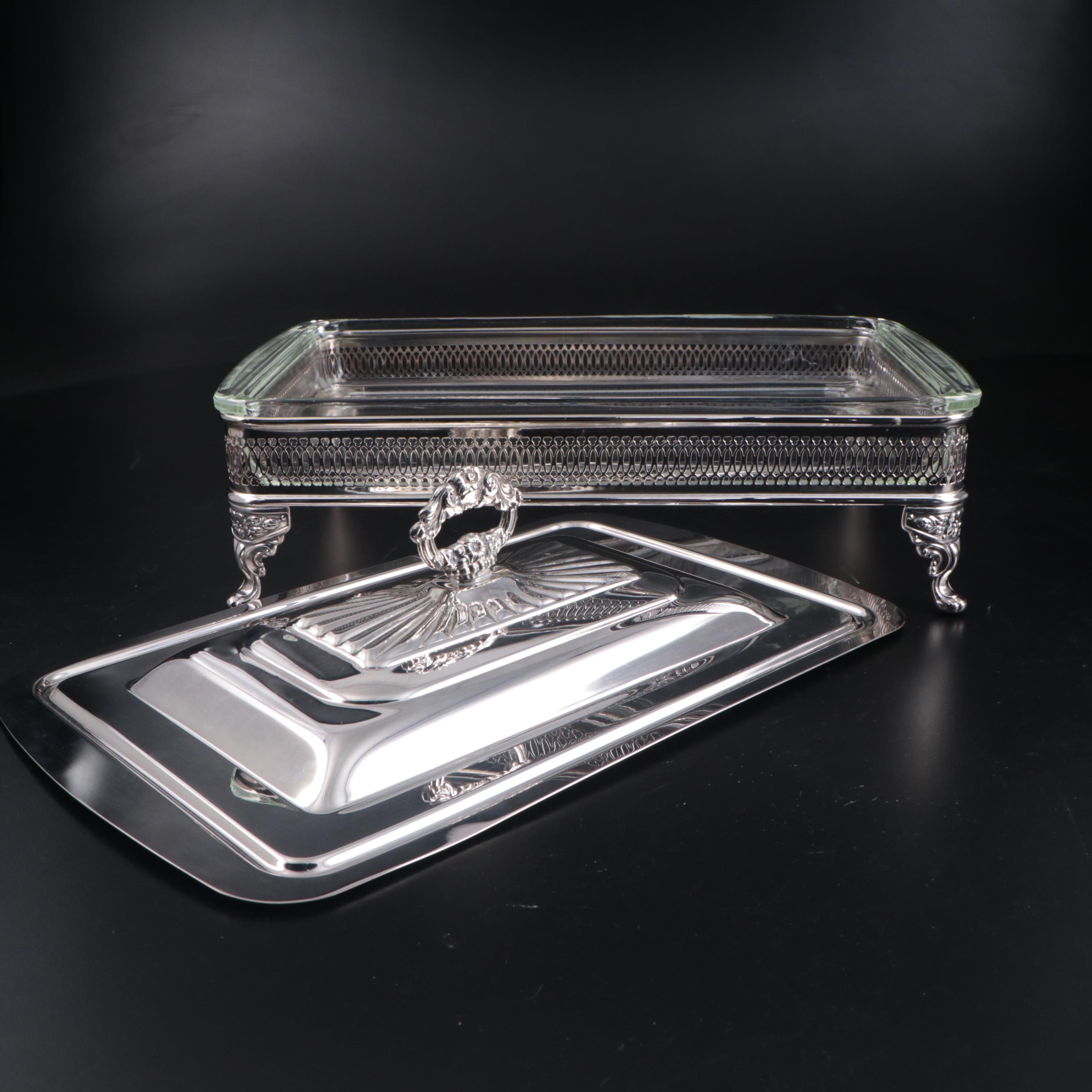 Gorham Silver Plate Casserole Dishes, Electric Food Warmer and Other Wine Bucket