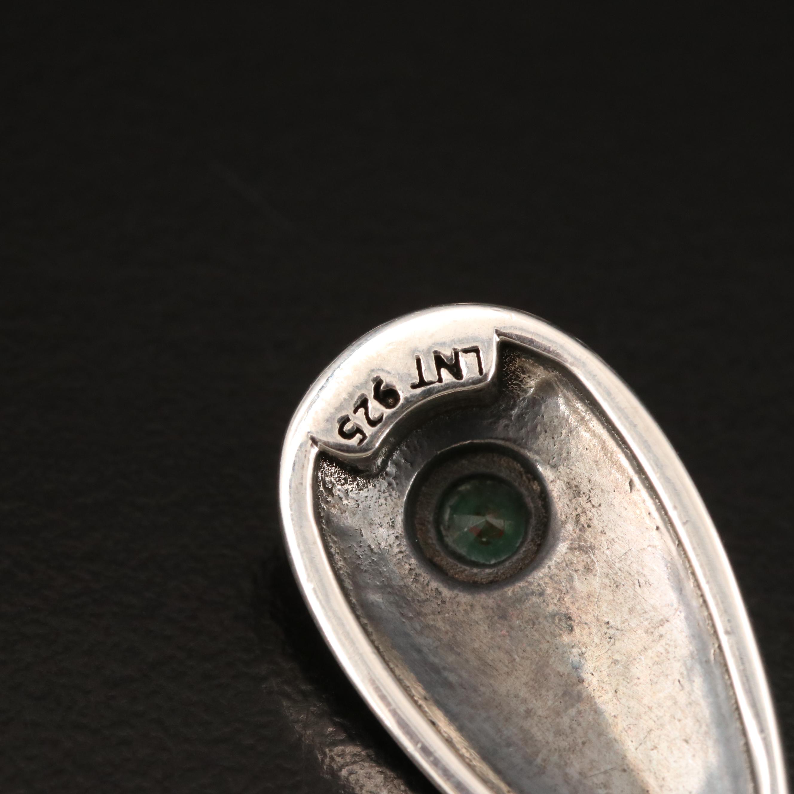 Sterling Ring and Earrings Featuring Emeralds