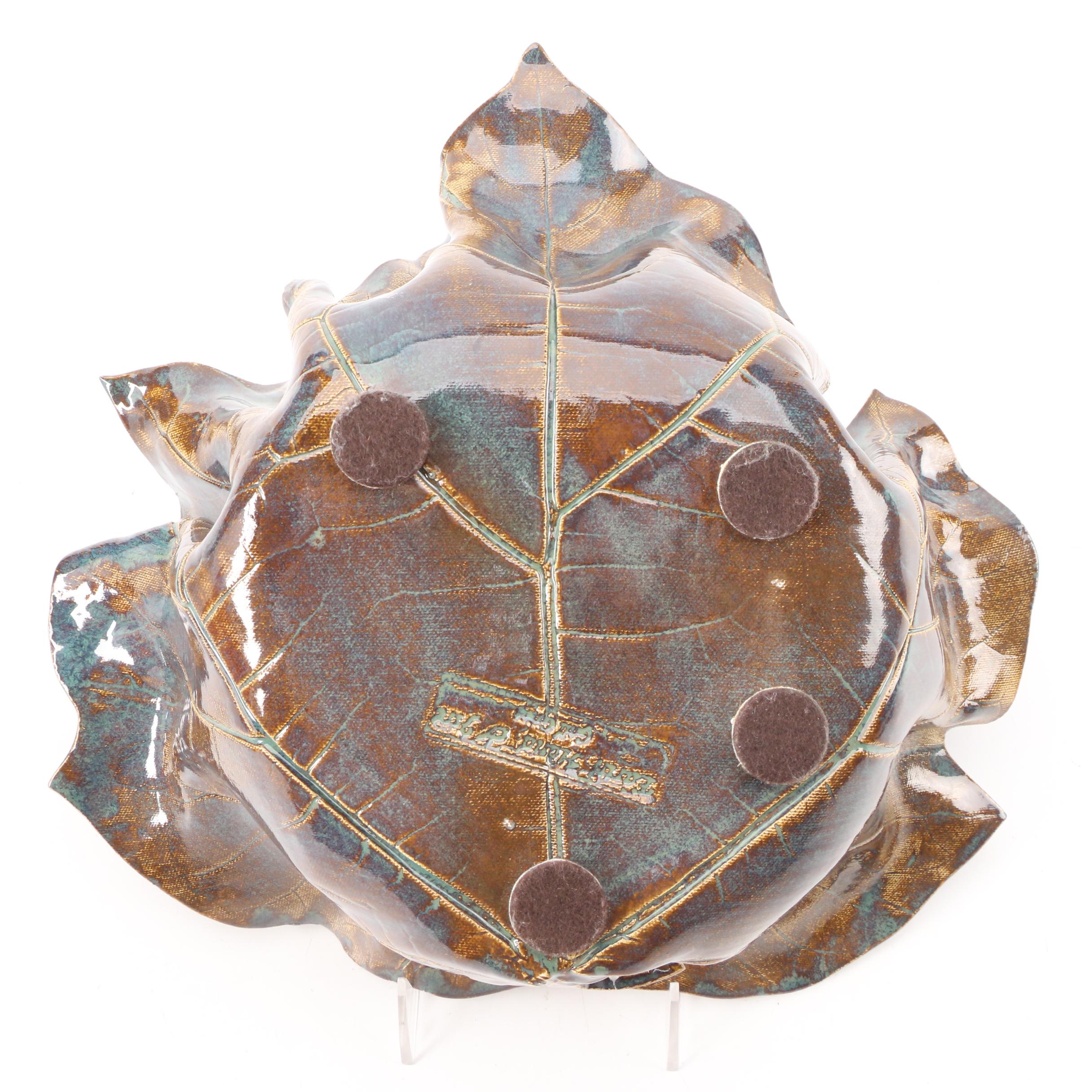 Cheryl Foster Free-Form Leaf Pottery Bowl with Frankoma Ceramic Vase