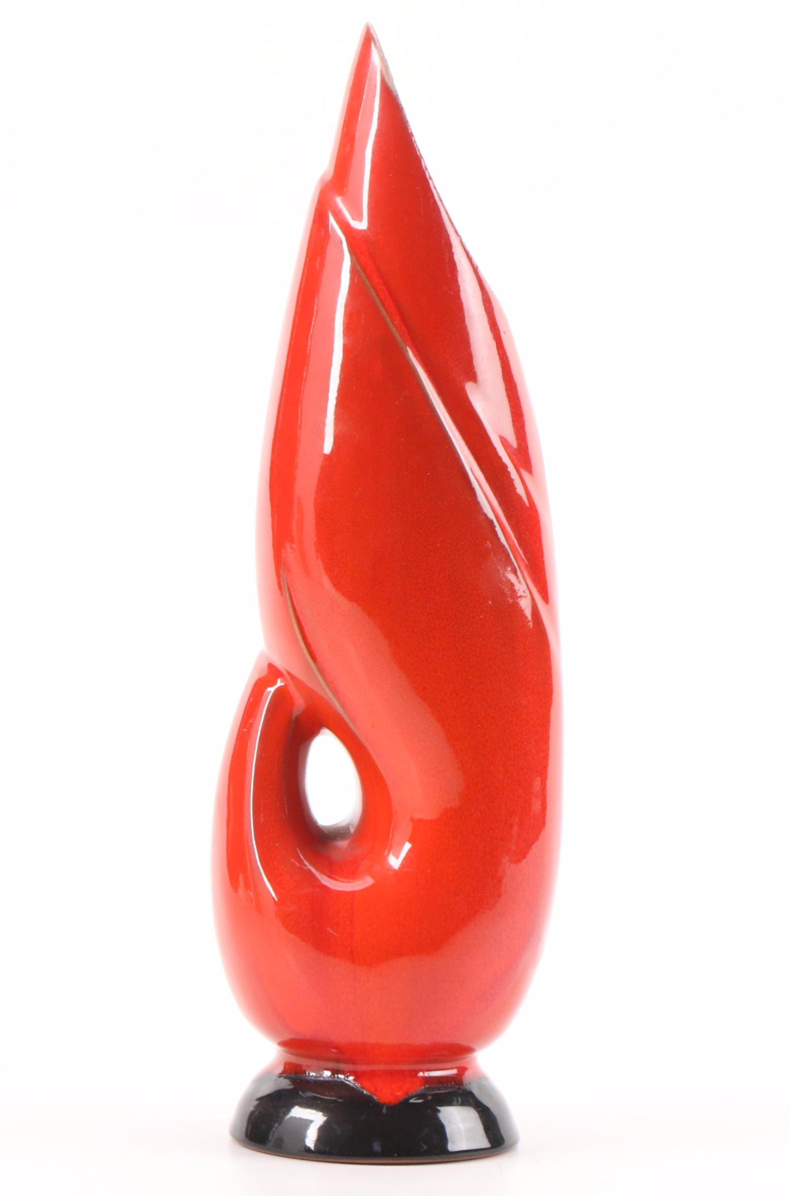 Cheryl Foster Free-Form Leaf Pottery Bowl with Frankoma Ceramic Vase