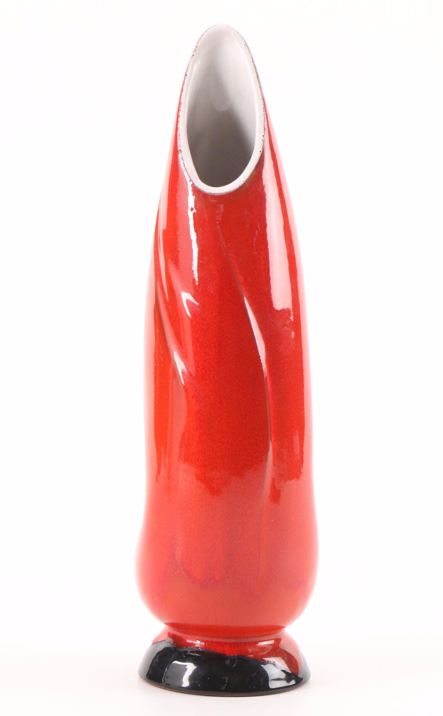 Cheryl Foster Free-Form Leaf Pottery Bowl with Frankoma Ceramic Vase