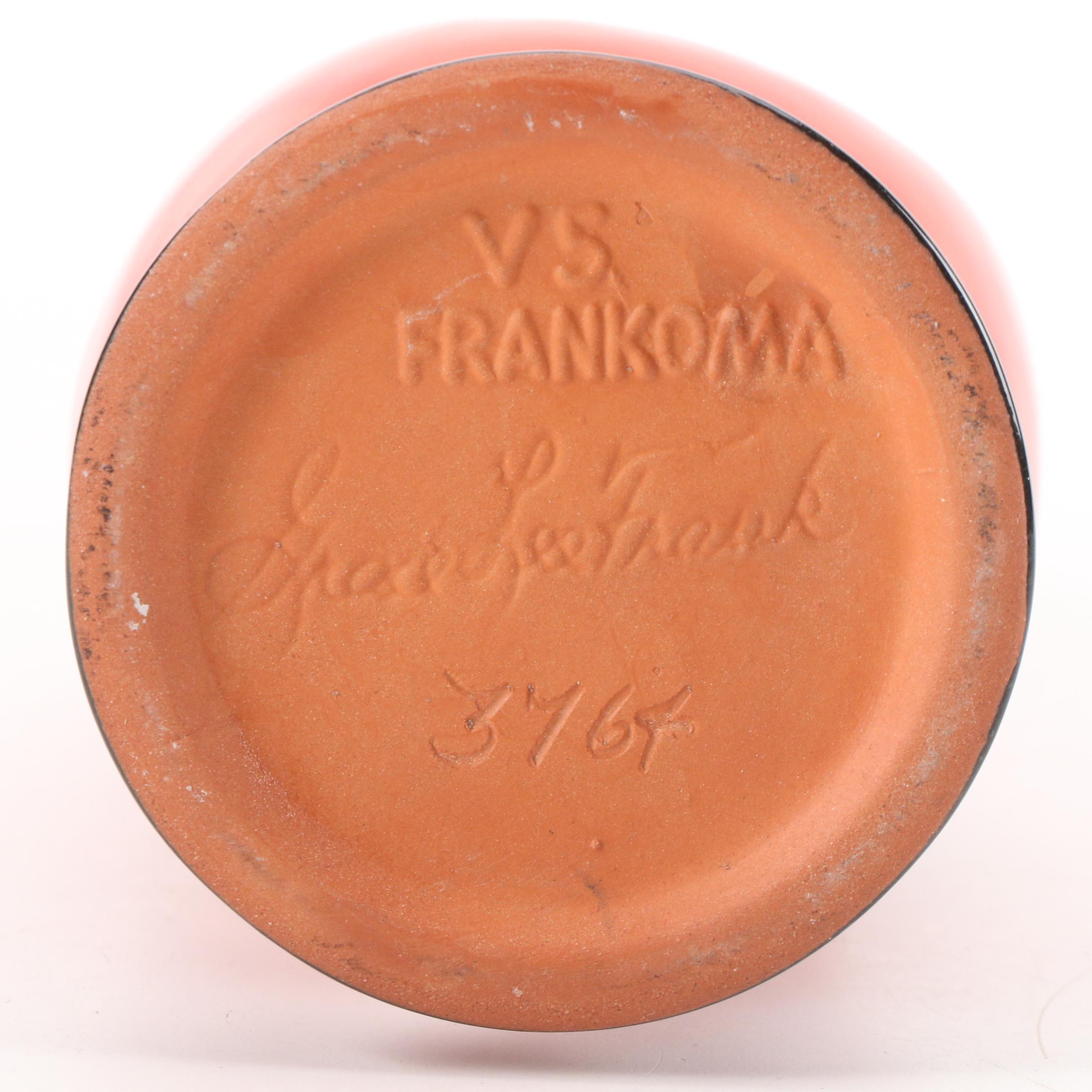 Cheryl Foster Free-Form Leaf Pottery Bowl with Frankoma Ceramic Vase