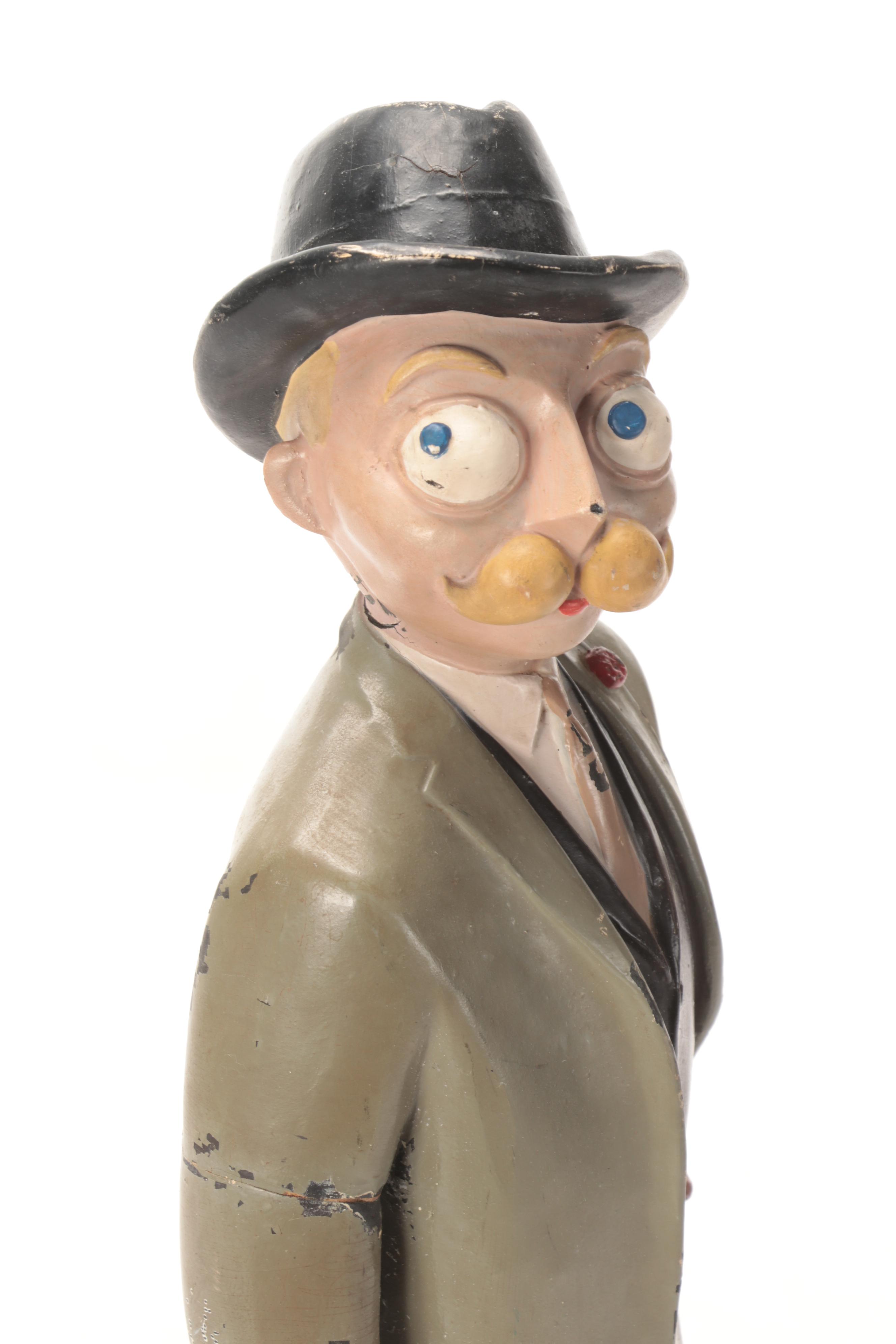 Esquire Magazine Mascot "Esky" Painted Latex Retail Figurine, 1940s