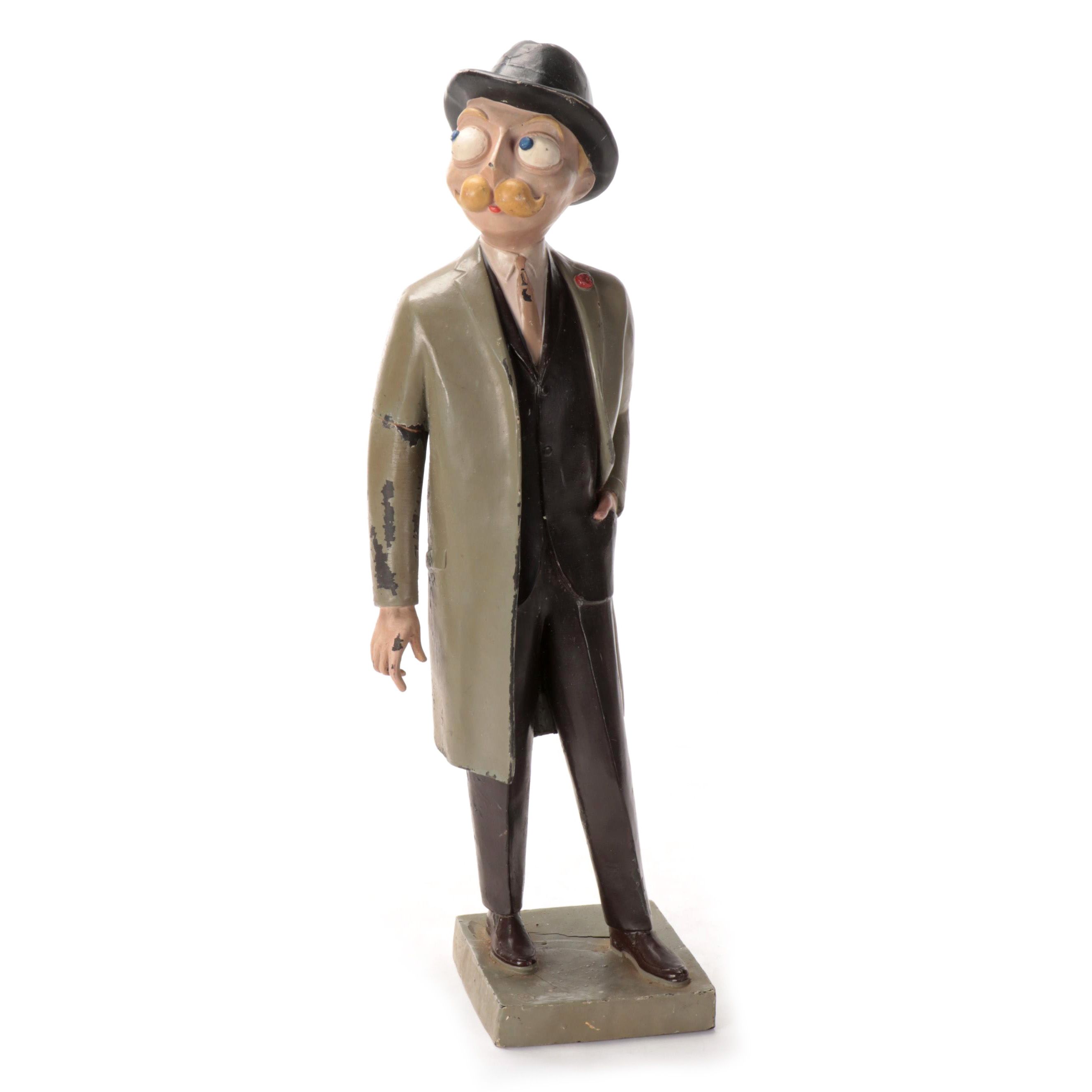 Esquire Magazine Mascot "Esky" Painted Latex Retail Figurine, 1940s