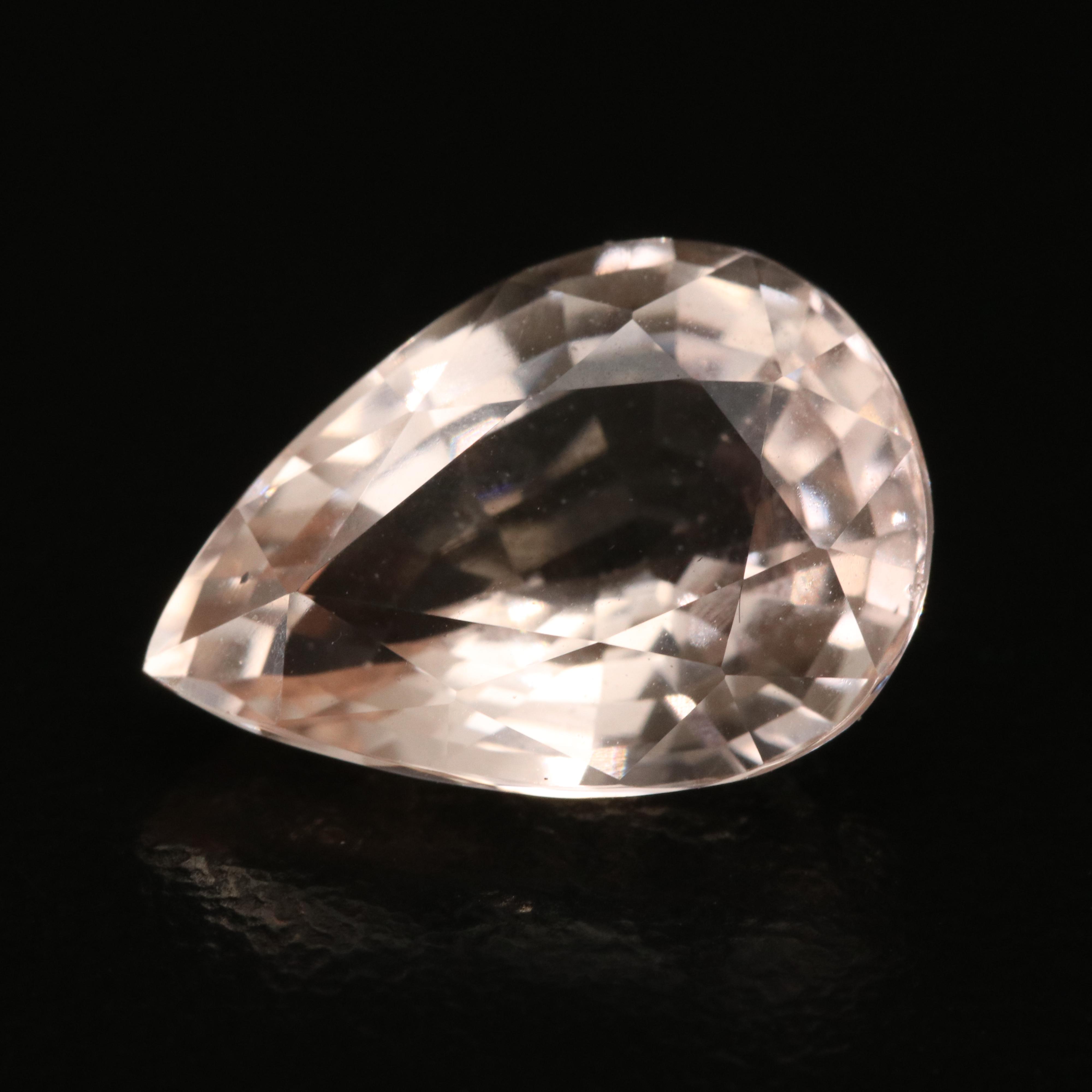 Loose 6.06 CT Pear Faceted Morganite