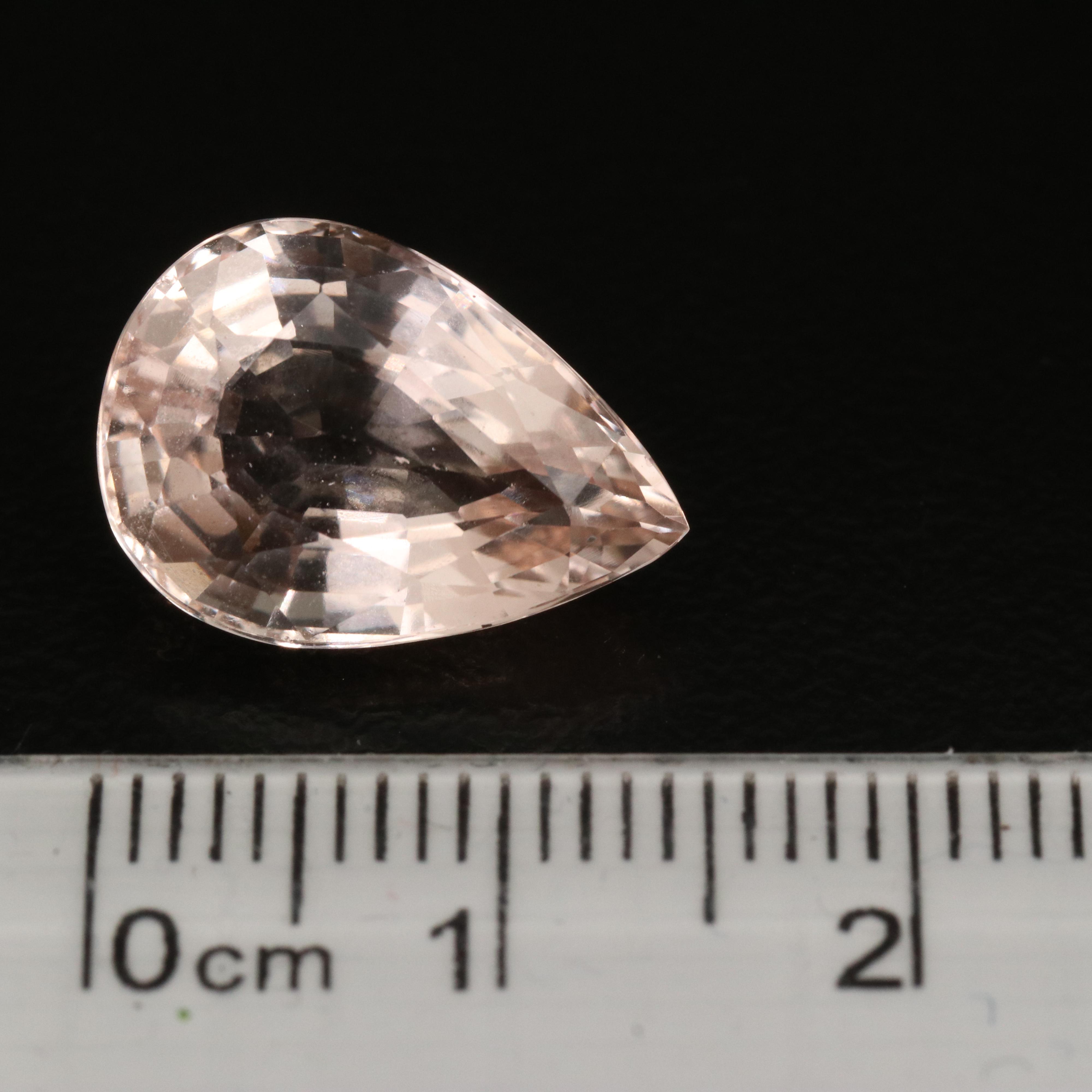 Loose 6.06 CT Pear Faceted Morganite