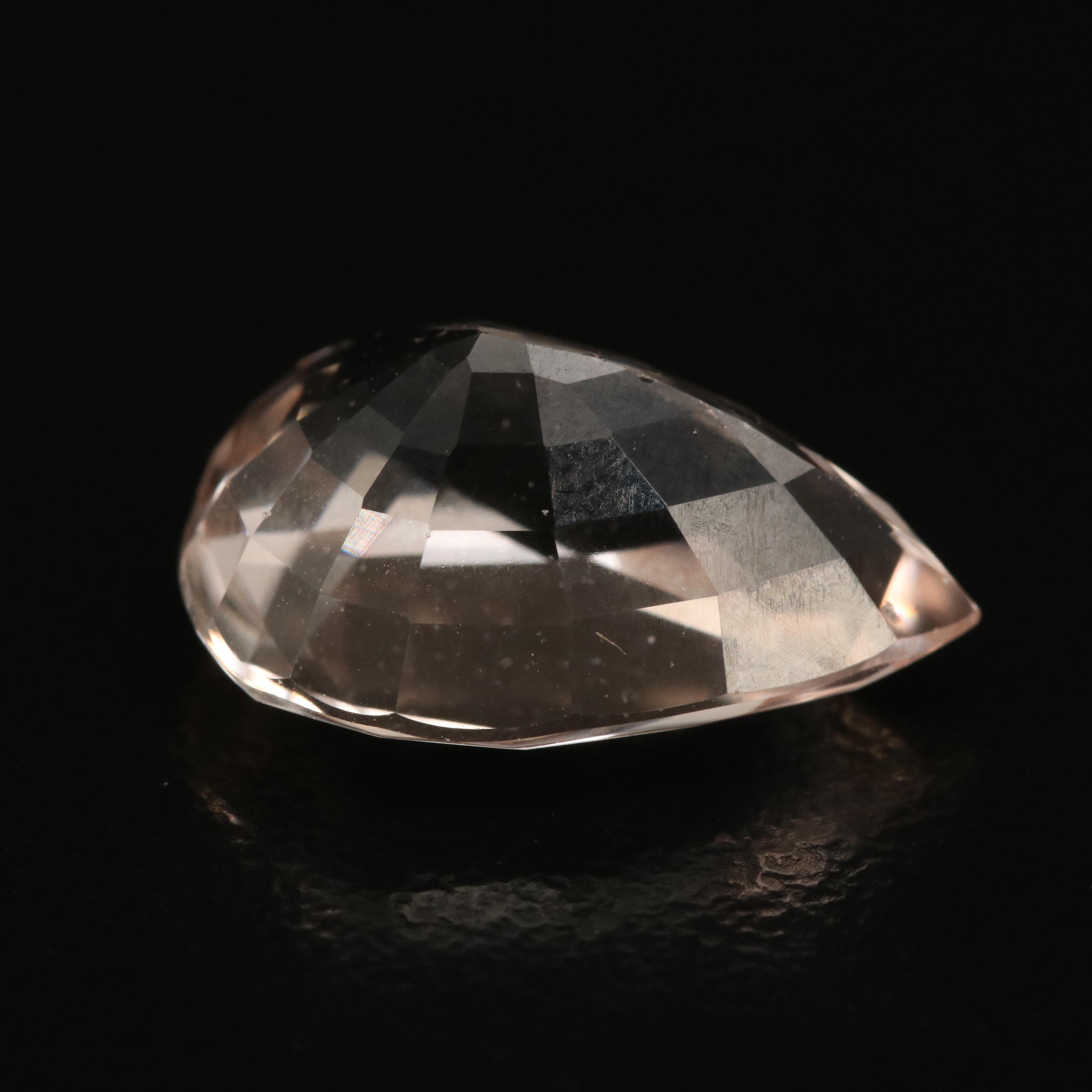 Loose 6.06 CT Pear Faceted Morganite