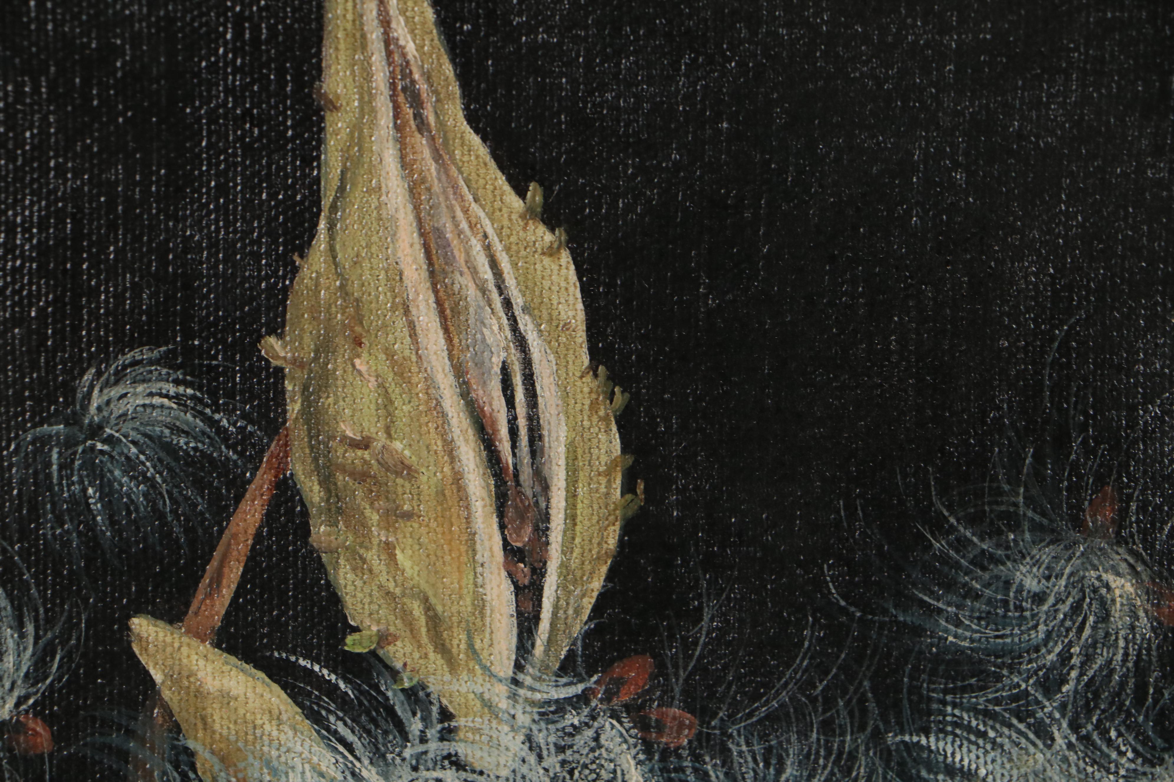 Anita Hoehne Oil Painting of Milkweed, Late 20th Century