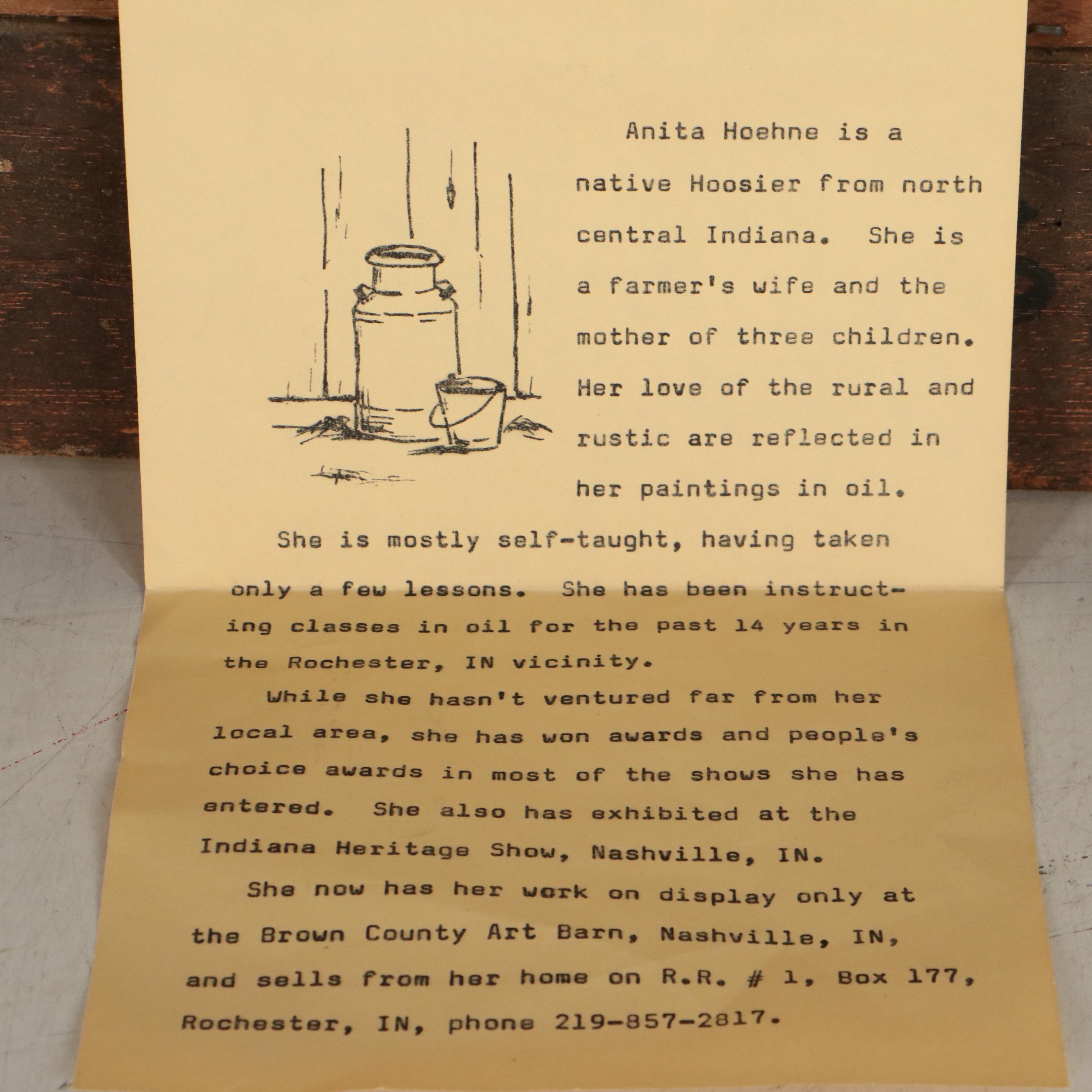 Anita Hoehne Oil Painting of Milkweed, Late 20th Century