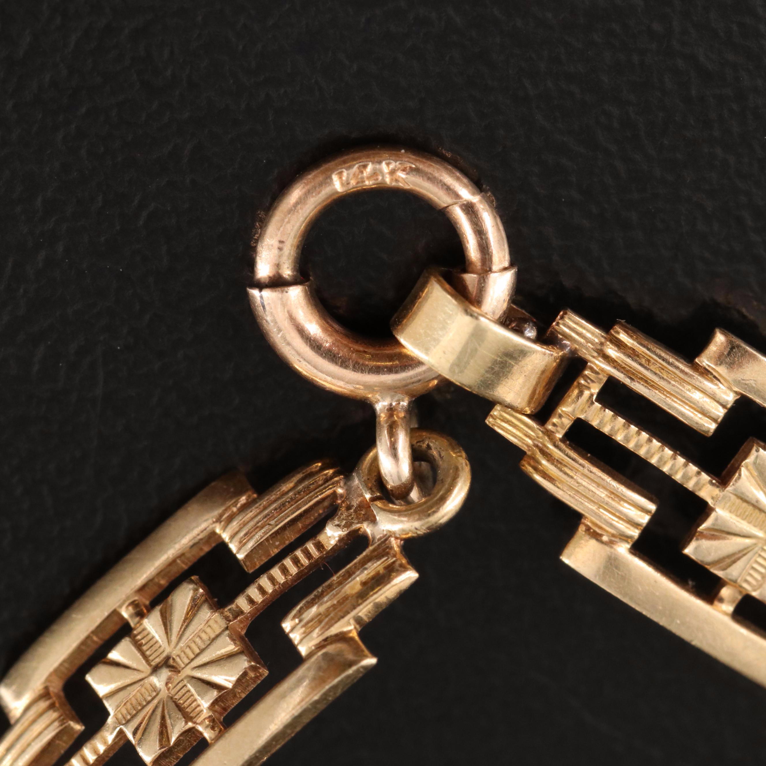 Late Art Deco Krementz 14K Zircon Bracelet